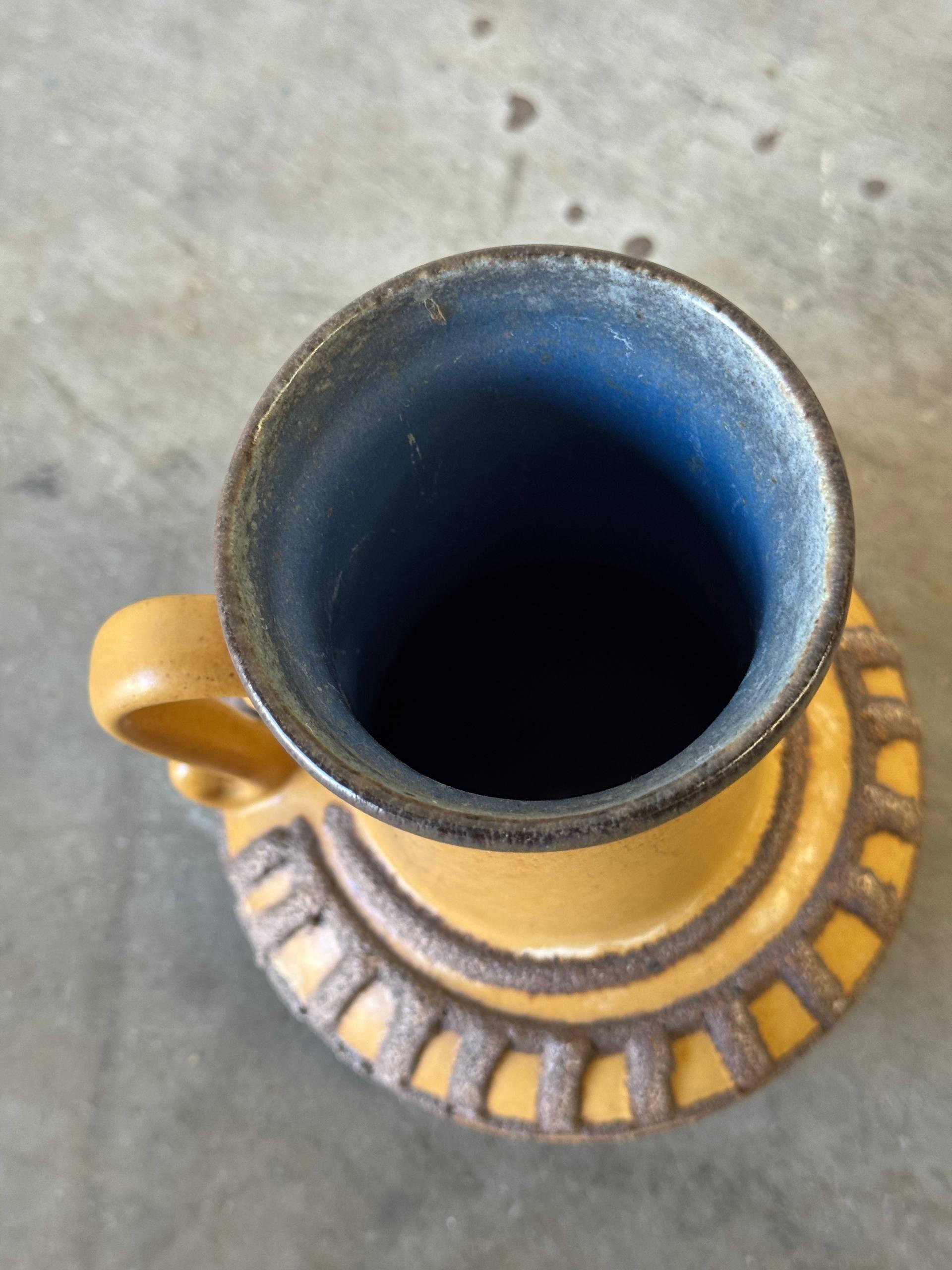 Mid-Century Strehla Keramik Vase, East German Pottery, Textured
