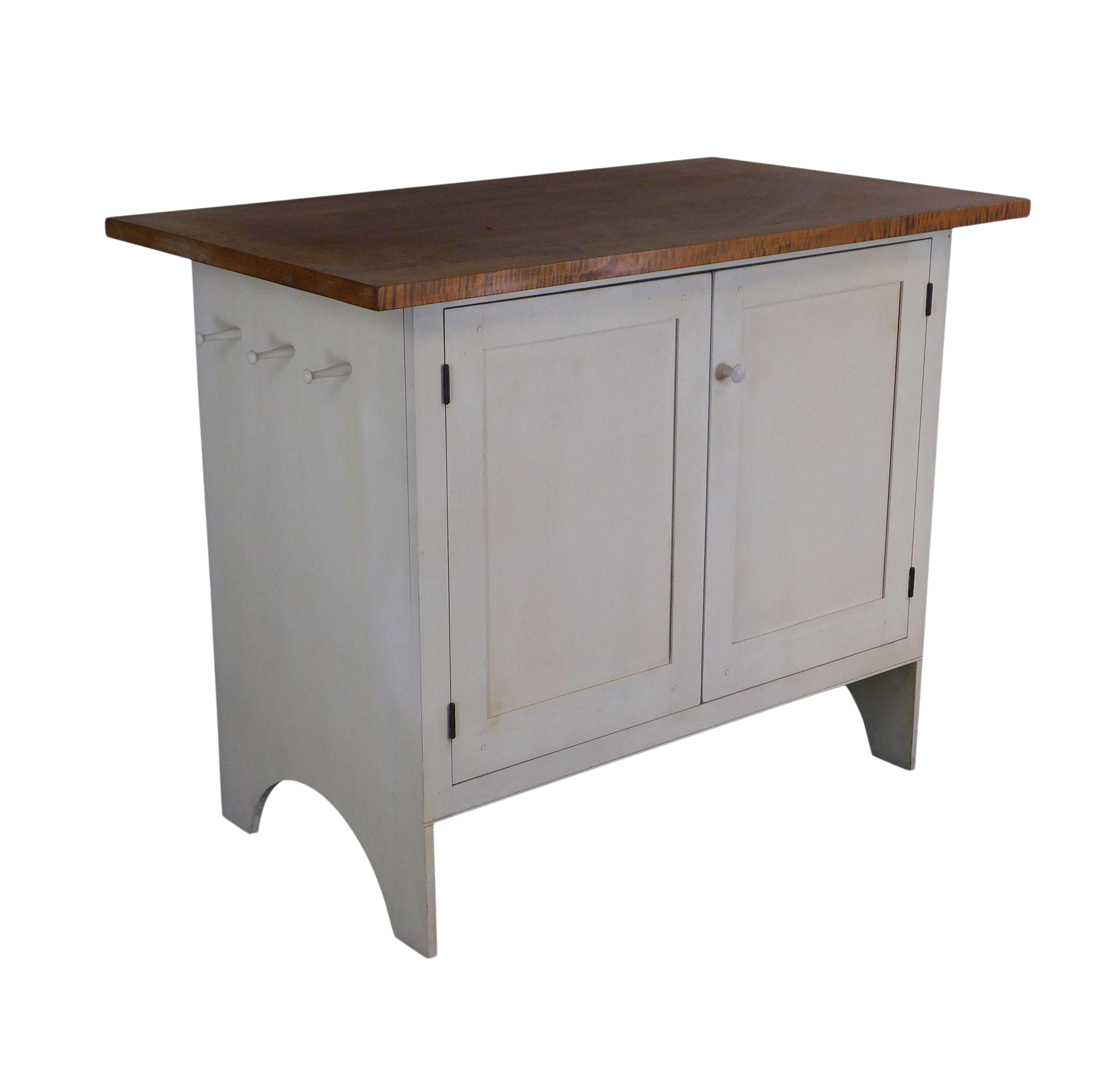 Country Style Custom Quality Painted Base Tiger Maple Top Kitchen