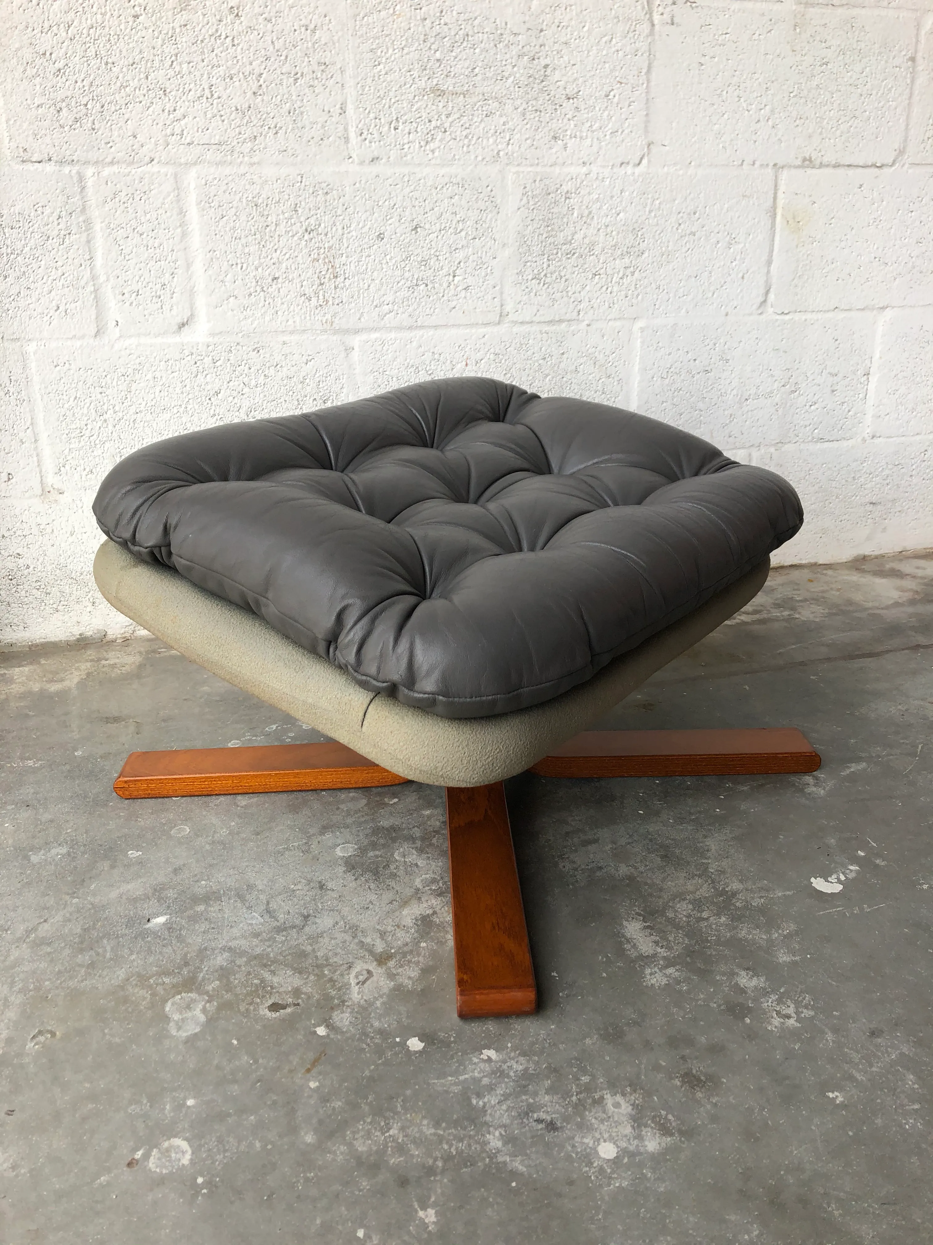 Vintage Mid Century Modern Scandinavian Lounge Chair & Ottoman