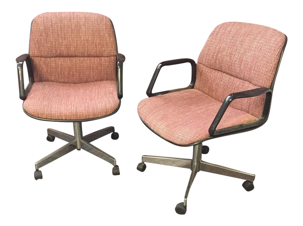 Panton Era Vintage Tweed Office Chairs A Pair Chairish