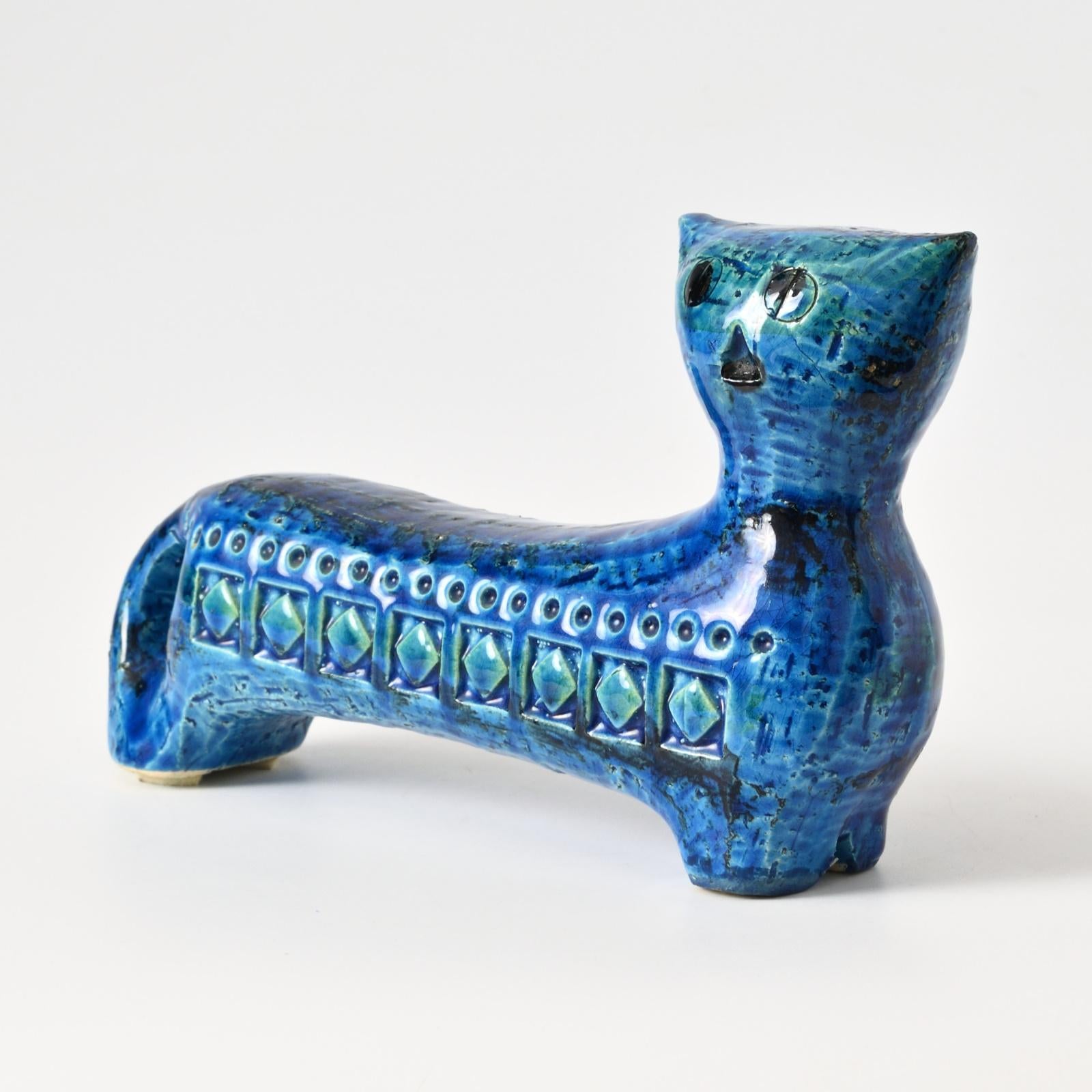 Rimini Blu Cat Figurine by Aldo Londi for Bitossi, 1960s | Chairish