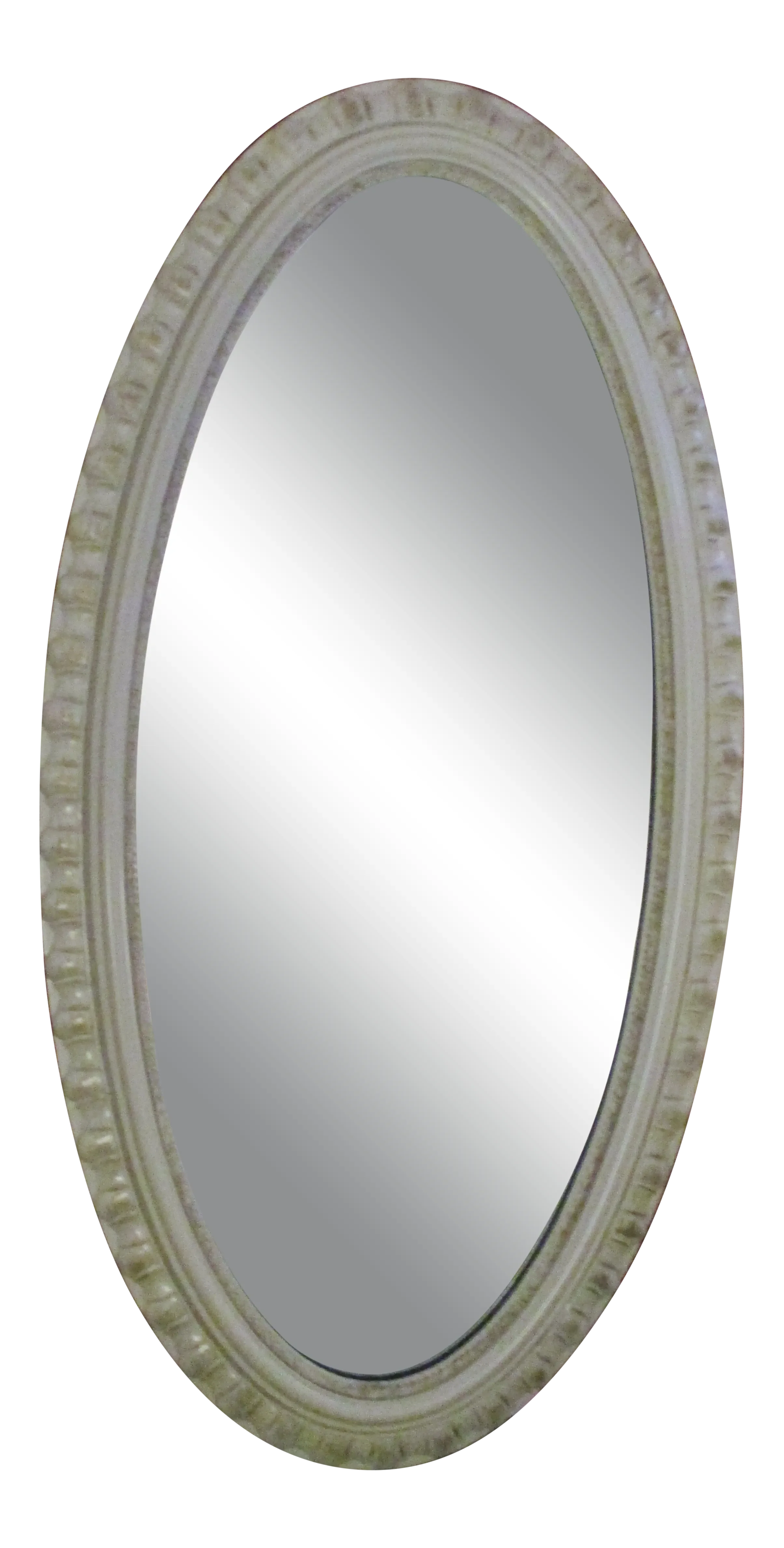 Mid-Century Modern Carolina Mirror Company Oval White Framed