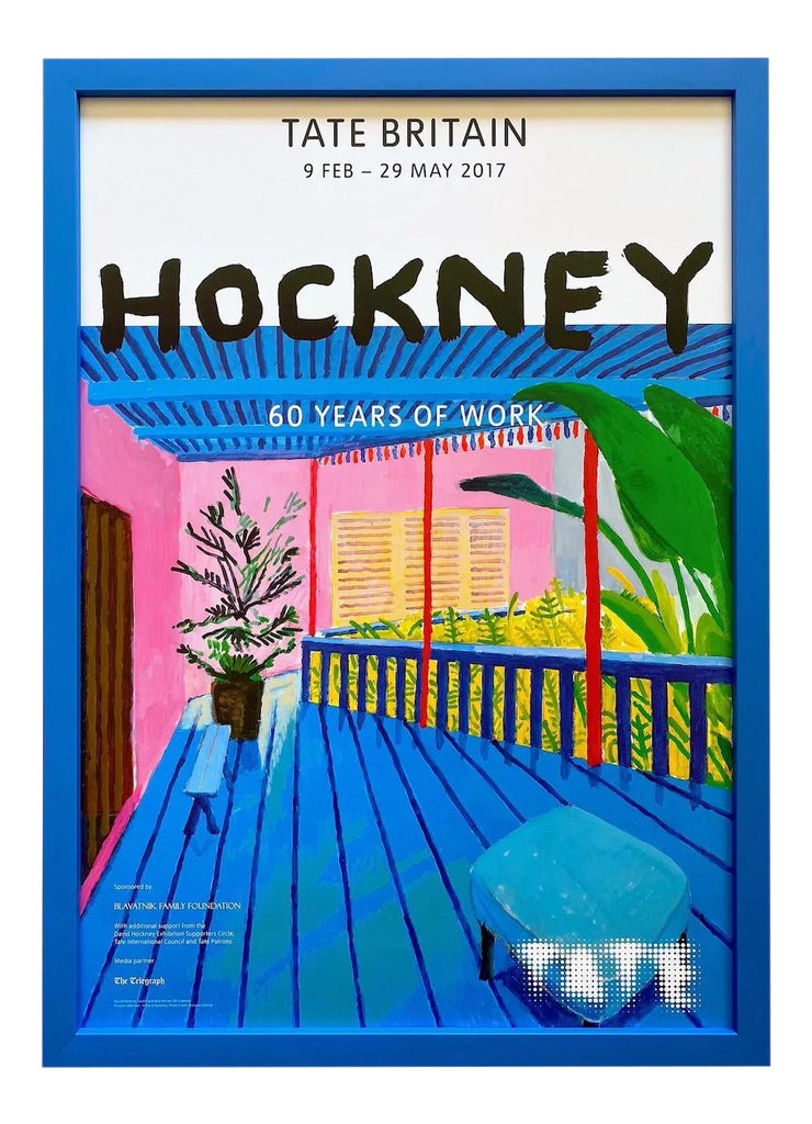 David Hockney Lithograph Print Tate Britain Framed Pop Art