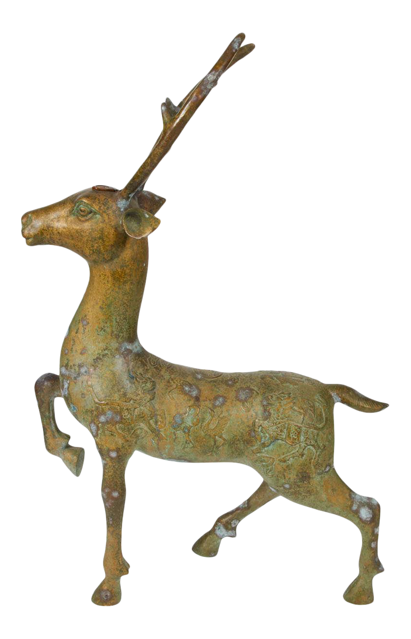 Bronze Deer Statue Chairish