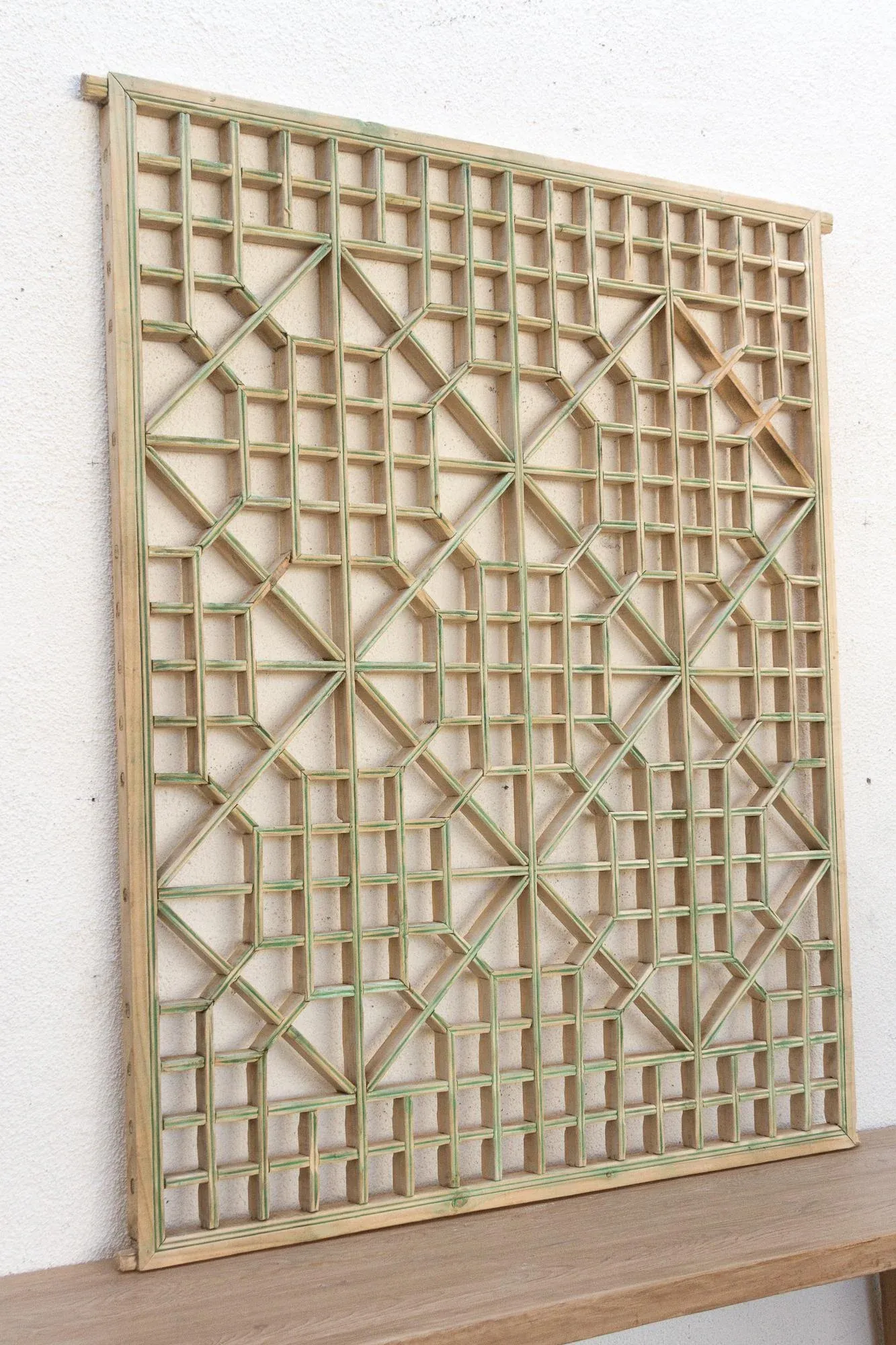 Antique Lattice Sunburst Wall Panel