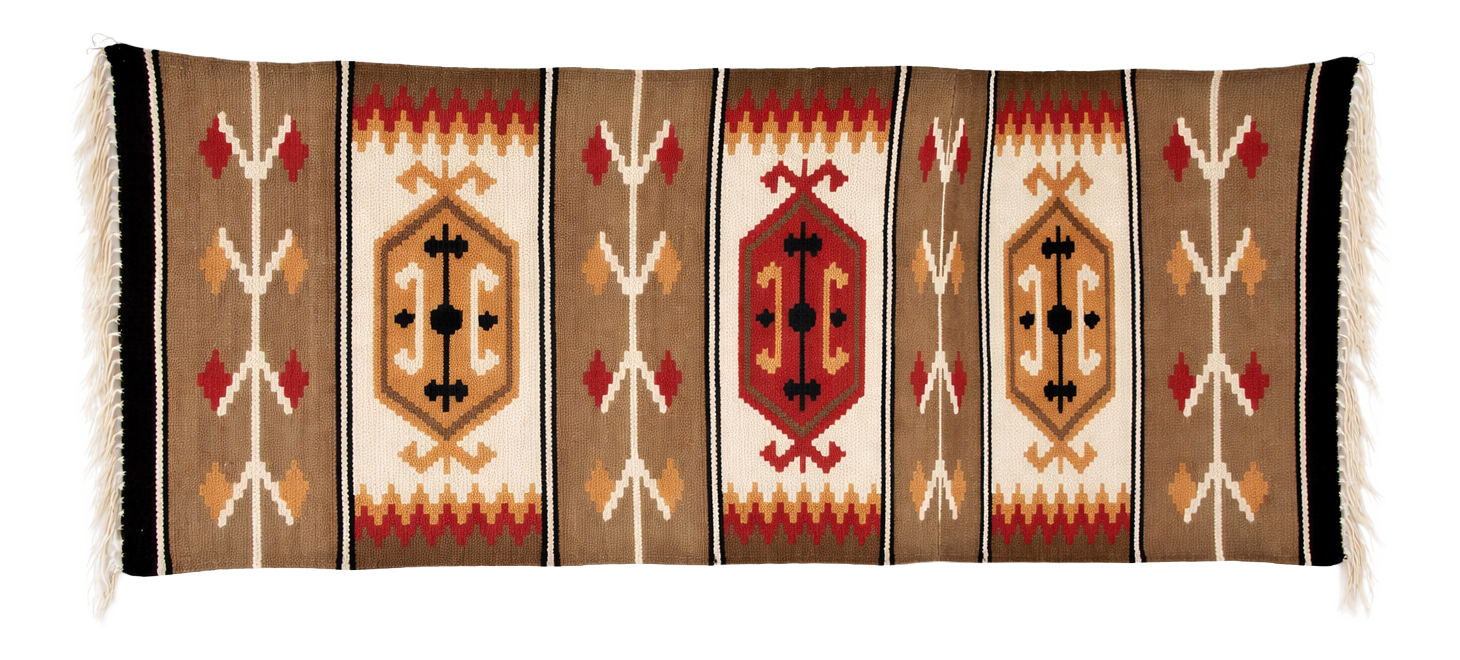 Mid-Century Hungarian Folk Art Geometric Handwoven Wall Tapestry, 1960s