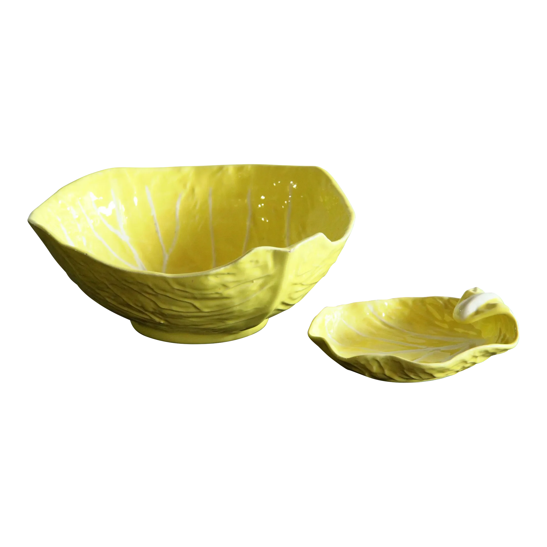 Vintage Yellow Cabbage / Cabbageware Serving Bowls by Secla Portugal