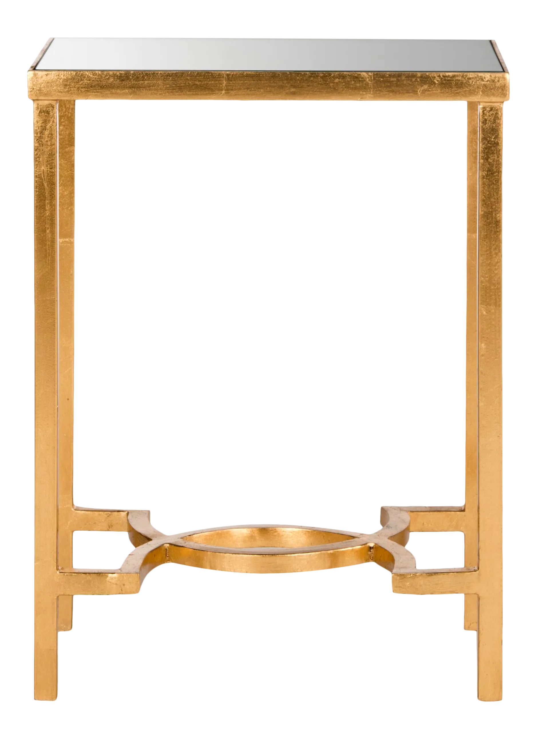 Hunt Mirror Top End Table in Antique Gold Chairish