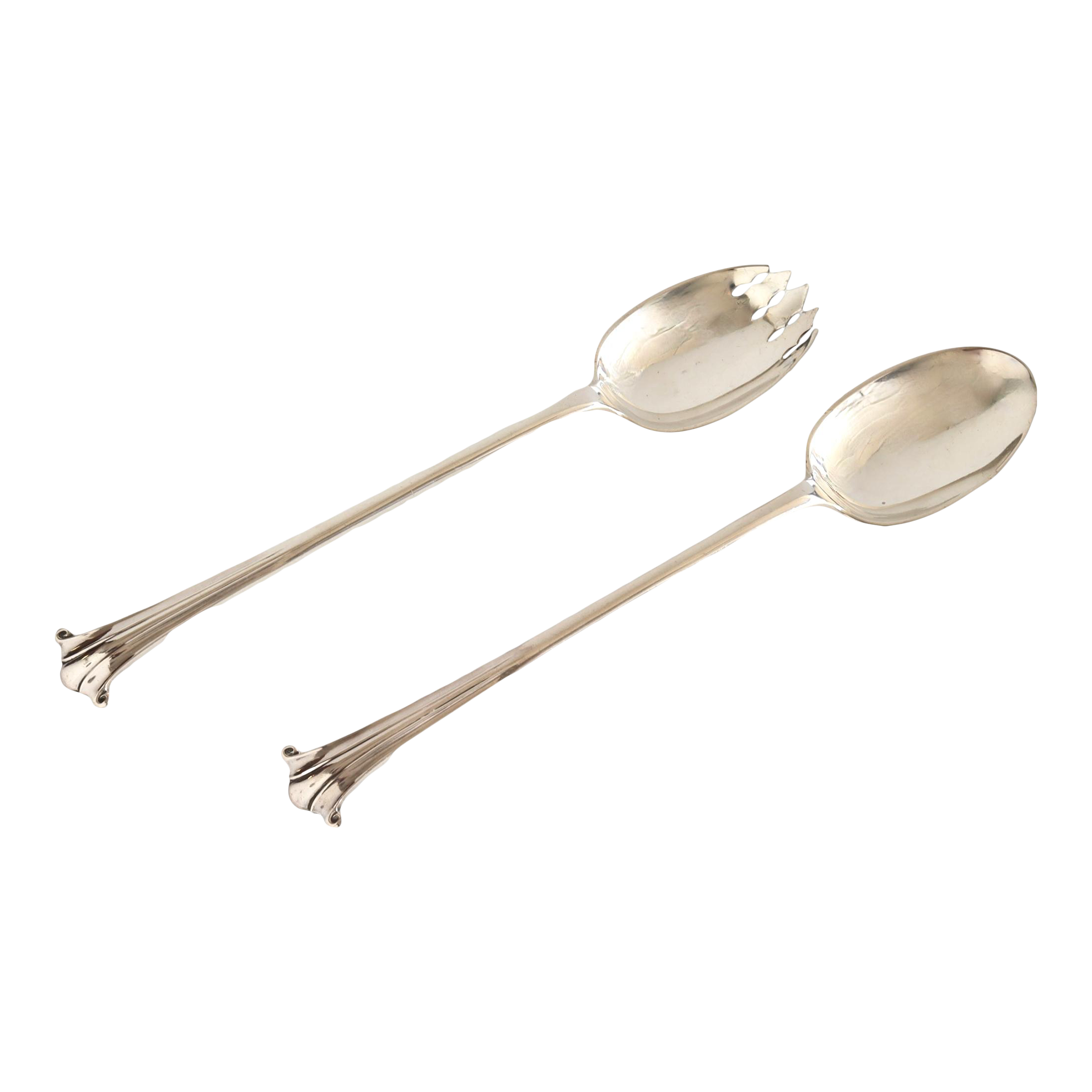 1921 Art Deco Walker and Hall Sterling Silver Salad Servers Chairish