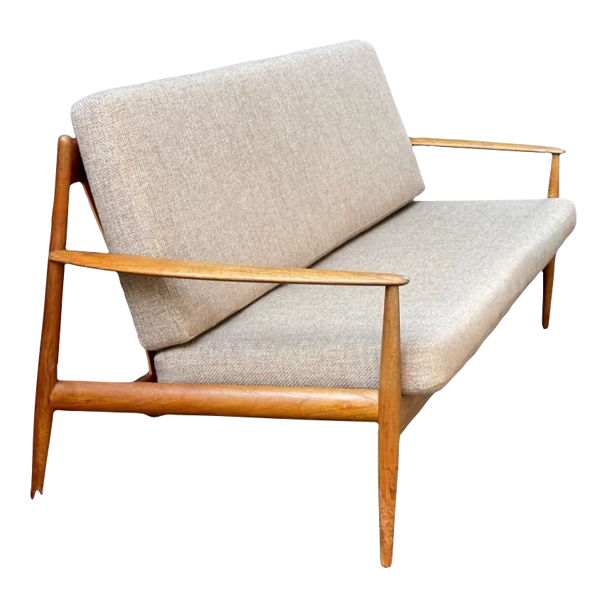 Vintage Danish Modern Teak Sofa Arm Chair by John Stuart. Original