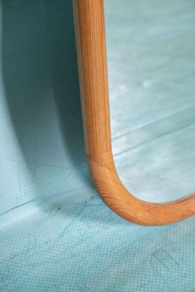Vintage Swedish Wooden Full-Length Mirror, 1970s