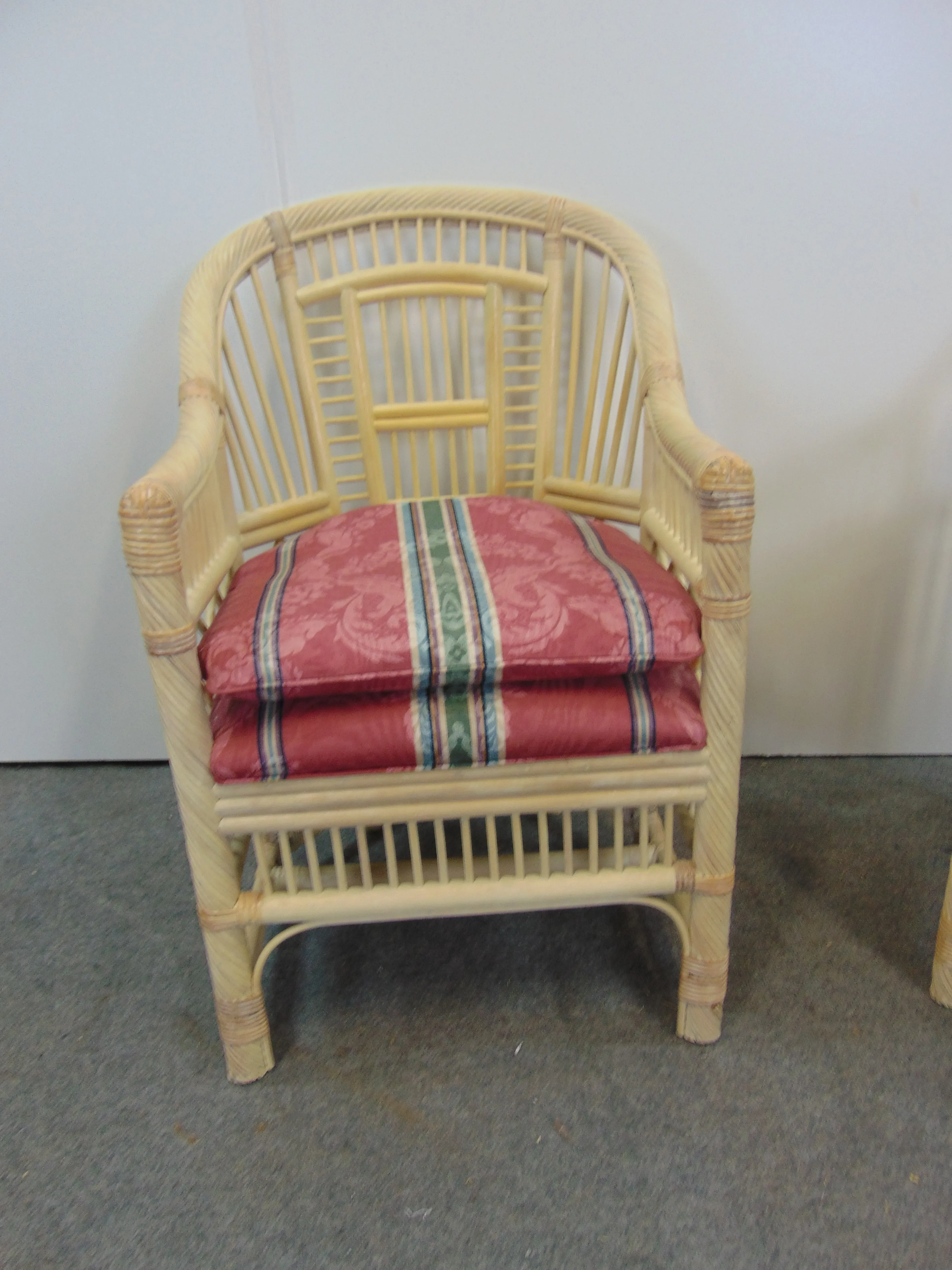 Andre Originals Chinoiserie Style Rattan Chairs - a Pair