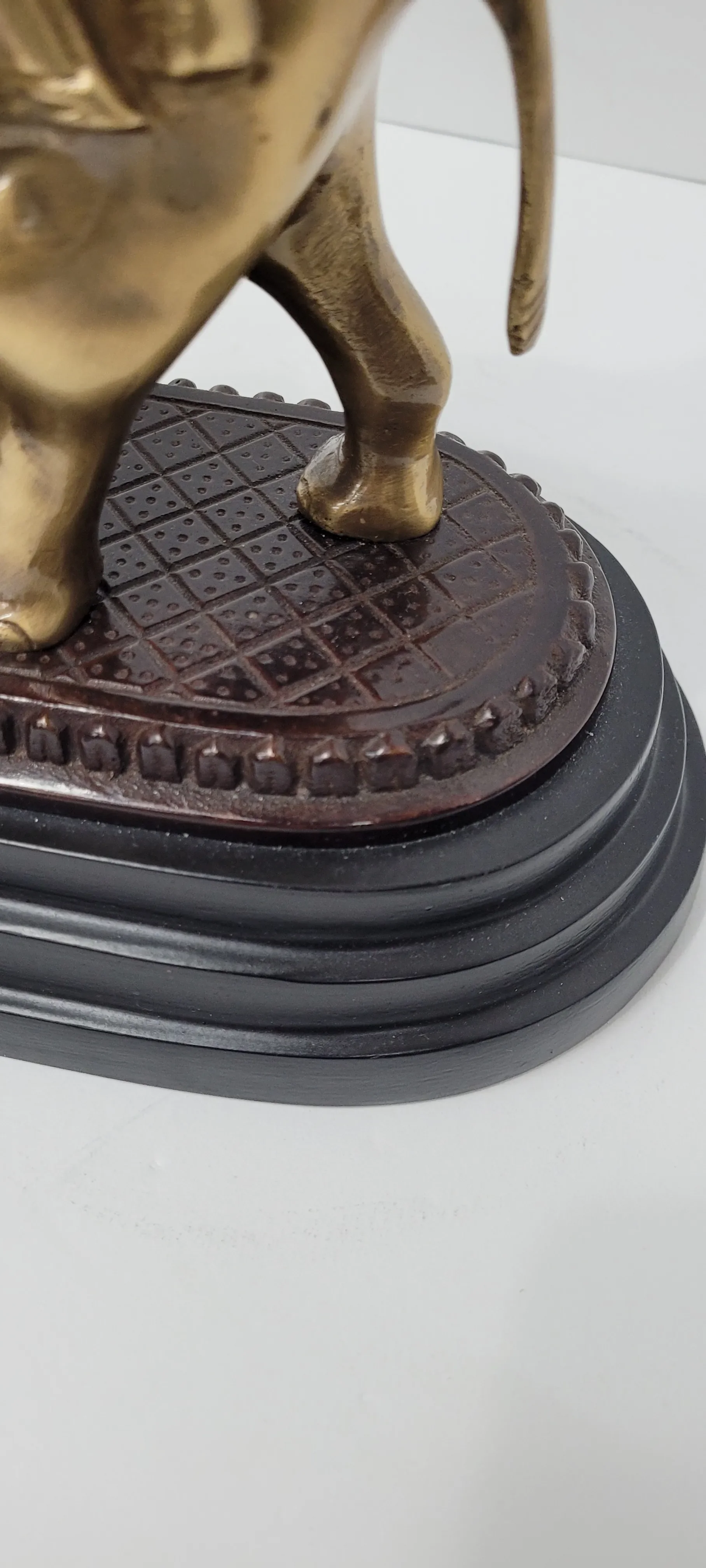 Vintage Brass Elephant Sculpture With Finial 20.5\