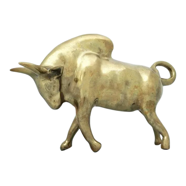 Late 20th Century Vintage Large Brass Bull Figurine Chairish
