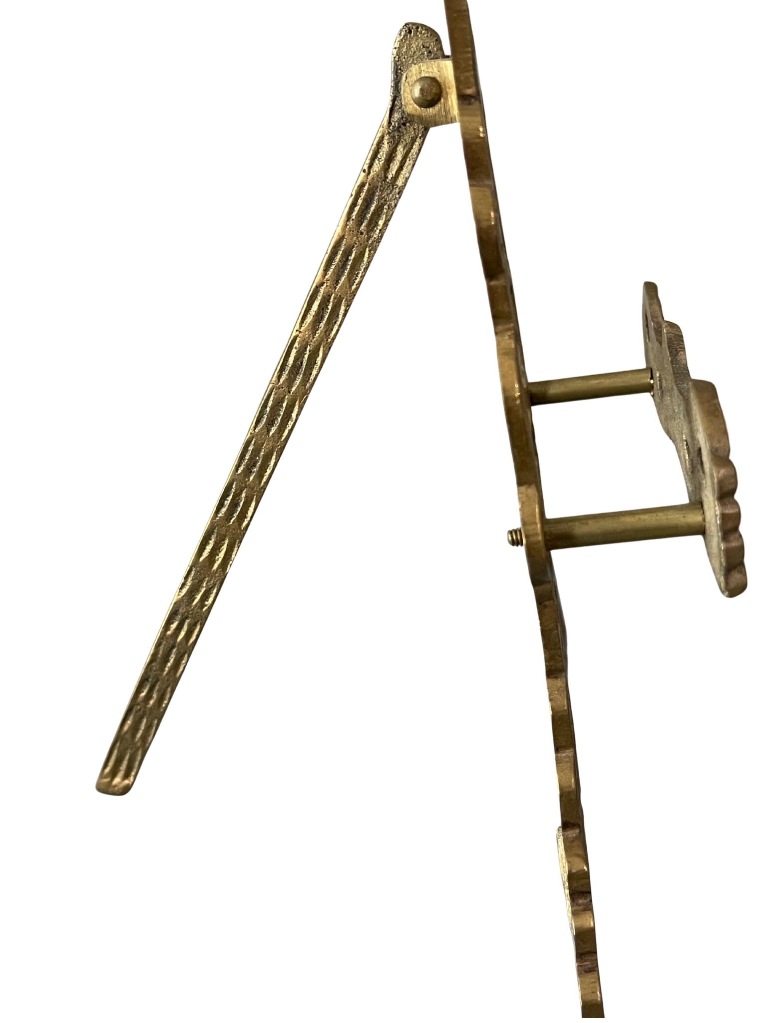 Vintage Ornate Brass Tabletop Easel