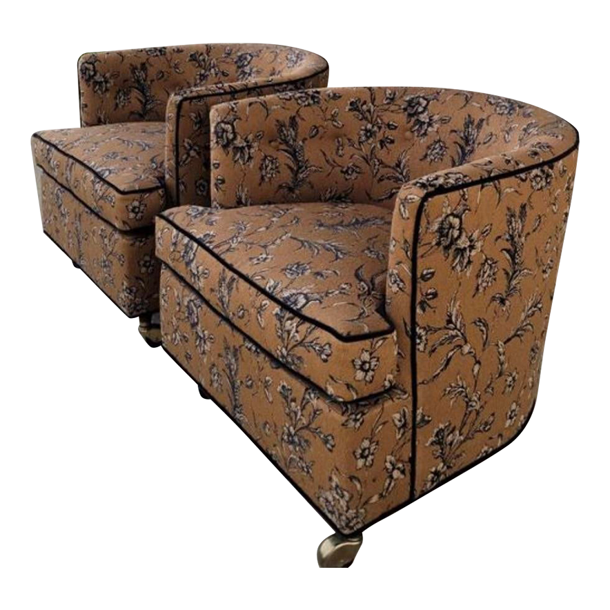 Vintage 1960’s Flair Club Chairs by Bernhardt Newly Renovated, a Pair