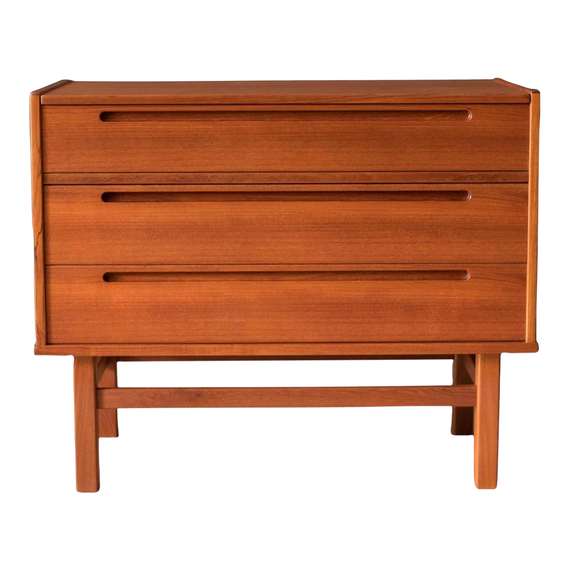 1970s Vintage Danish Mid Century Modern Dresser With Vanity Mirror in