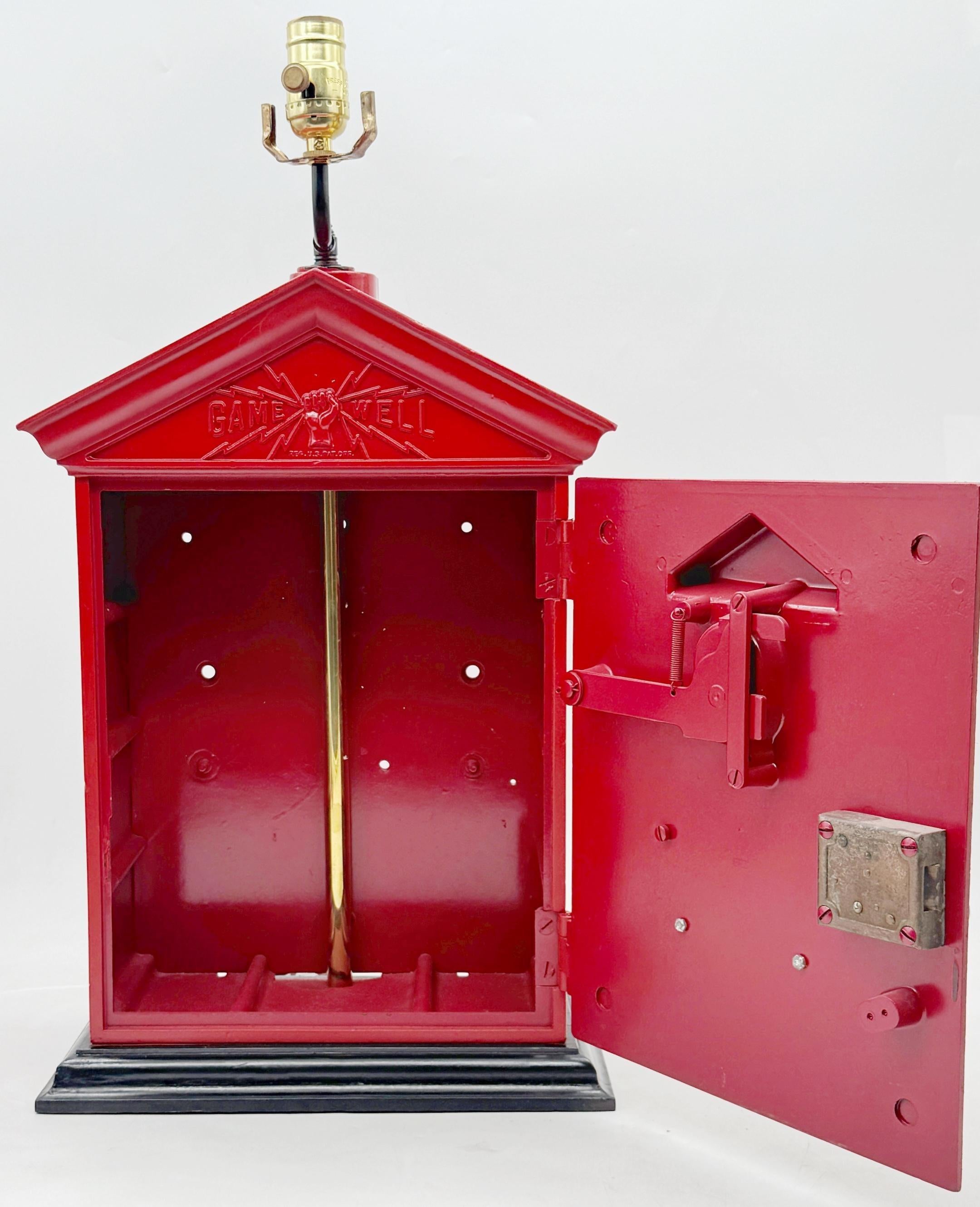 Antique Fire Alarm Box Converted Lamp by Gamewell Co., Newton, MA
