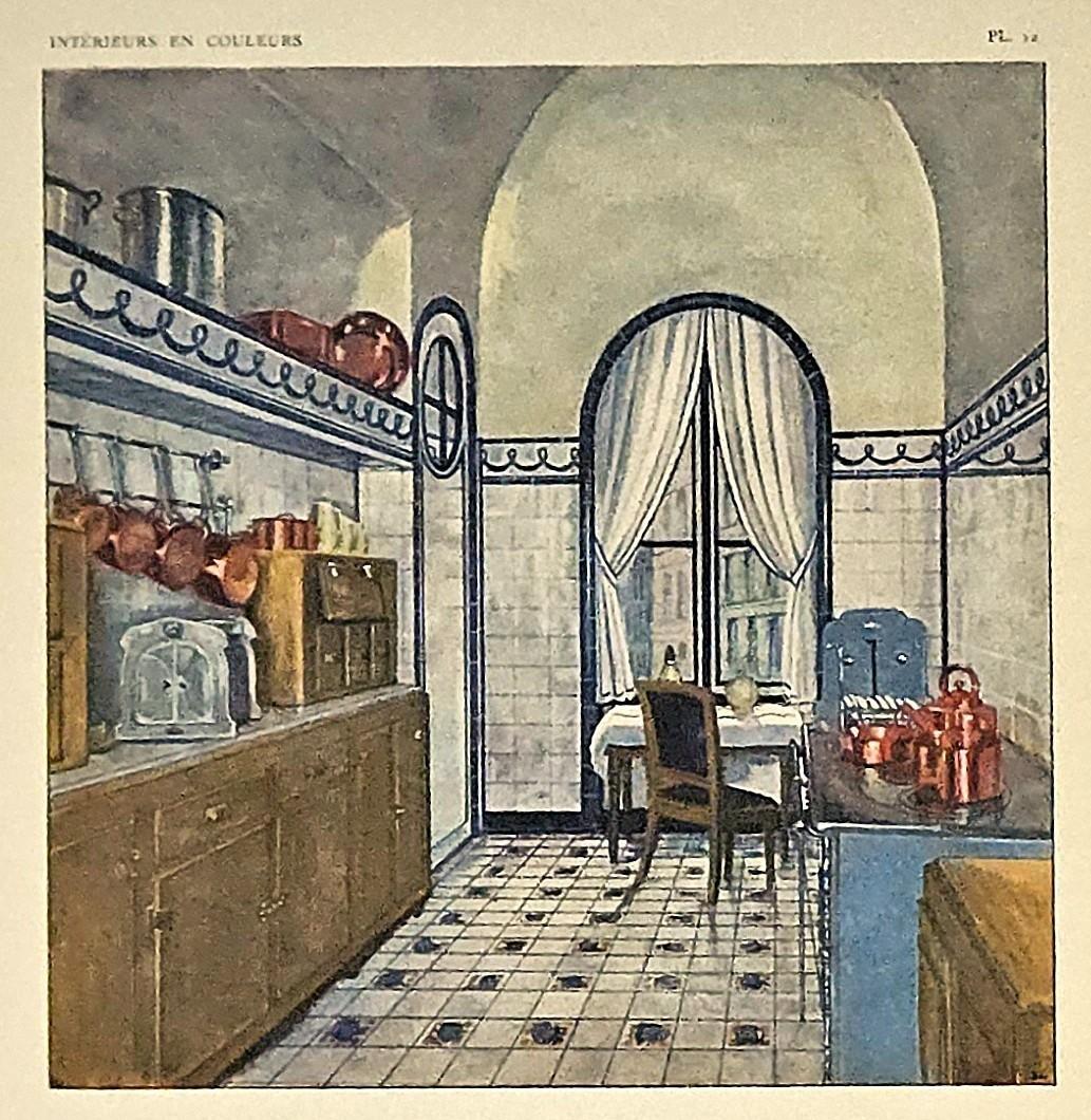 1925 Set of 2-Art Deco Interior Kitchen Design Lithographs, Documentation |  Chairish, image size:1033x1060
