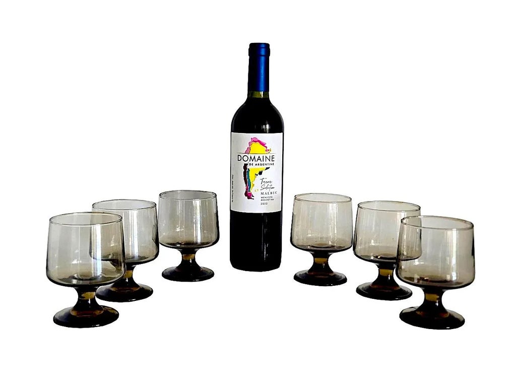 1970s Libbey Glass Tawny Accent on the Rocks Glasses, Set of 6 