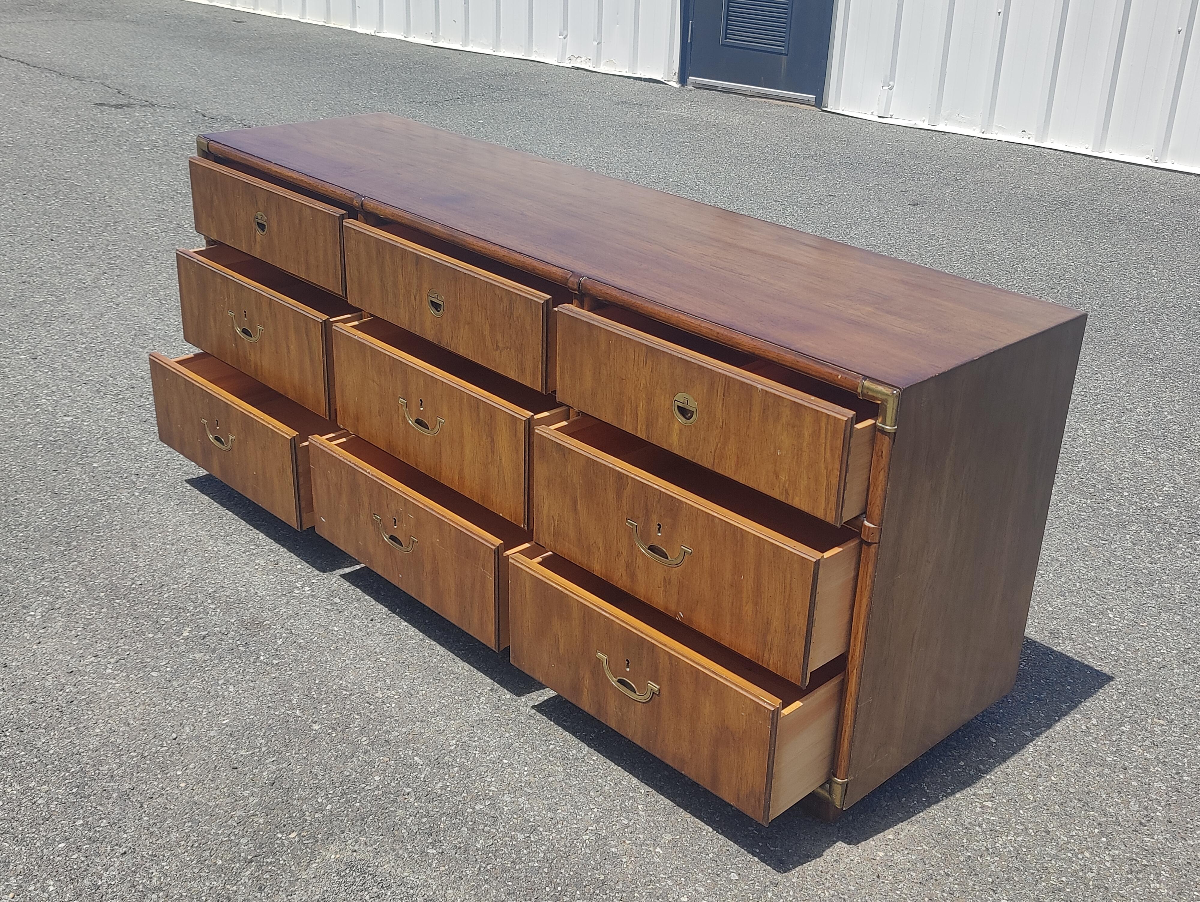 Vintage Drexel Campaign Style Dresser