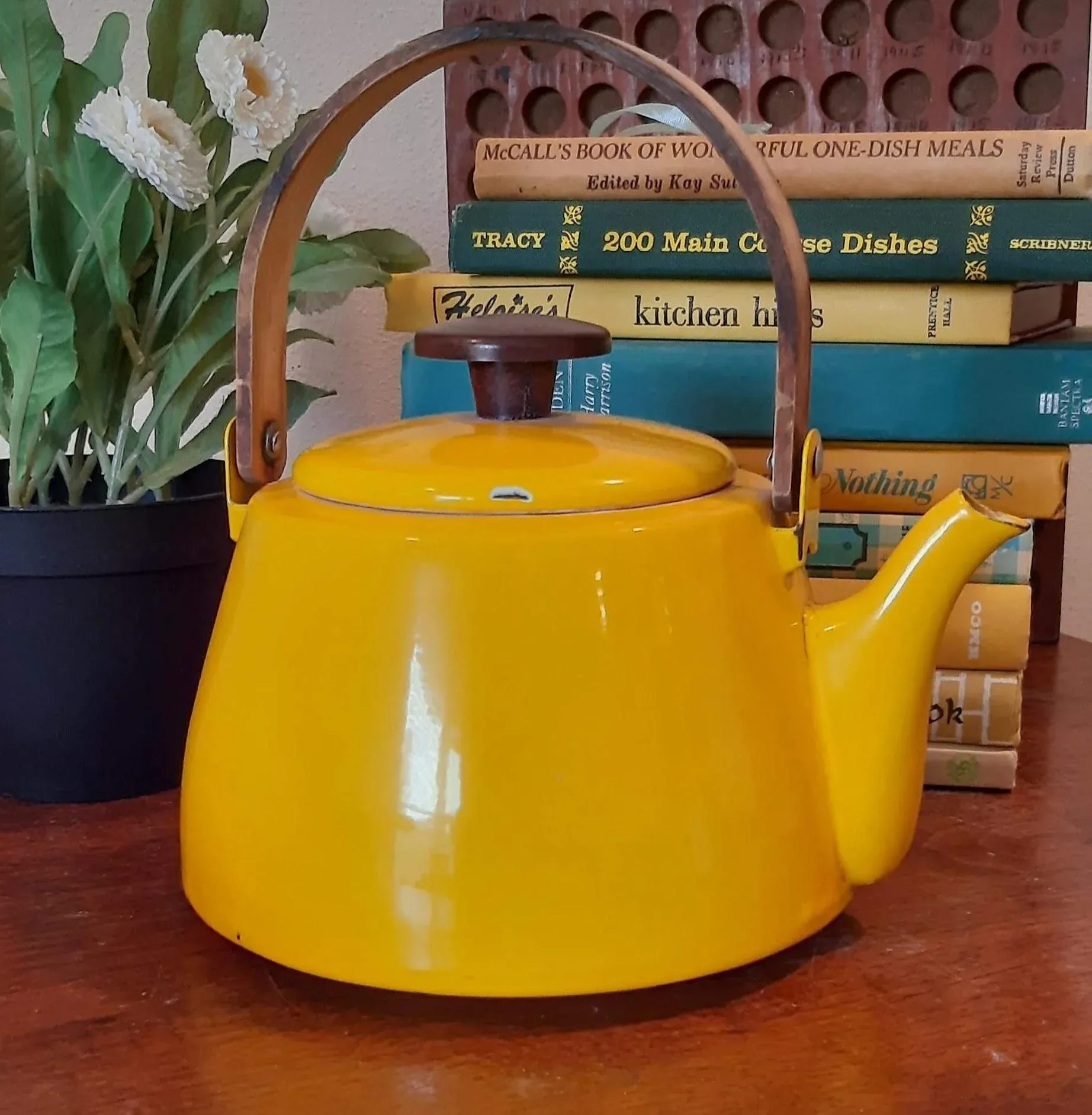 Vintage Yellow Enamel Takahashi Teapot Kettle San Francisco | Chairish