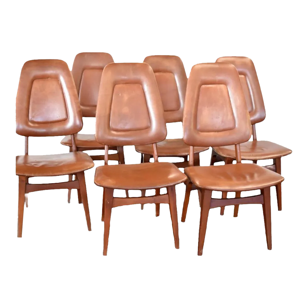 Vintage Danish Modern Dining Chairs Set of 6 Chairish