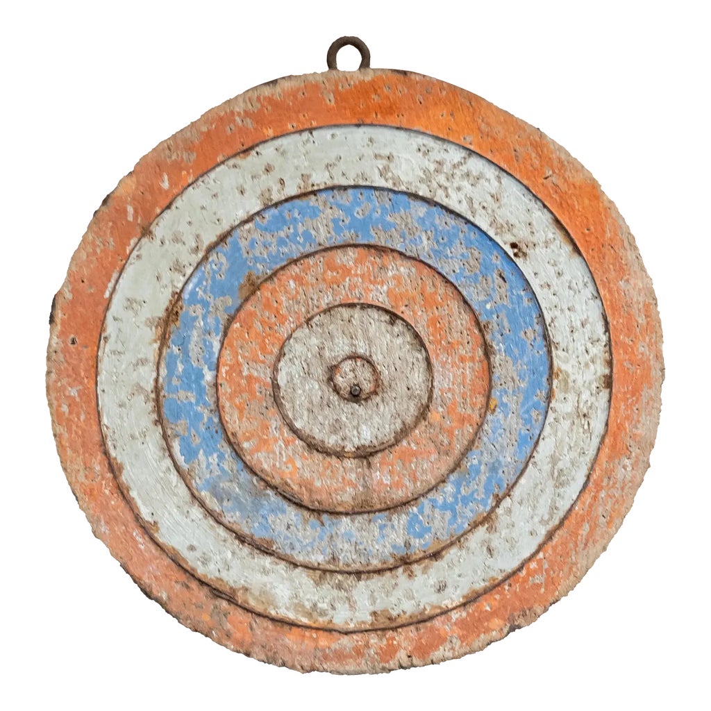 19th Century Rustic Farmhouse Pop Folk Art Red White and Blue Bullseye ...