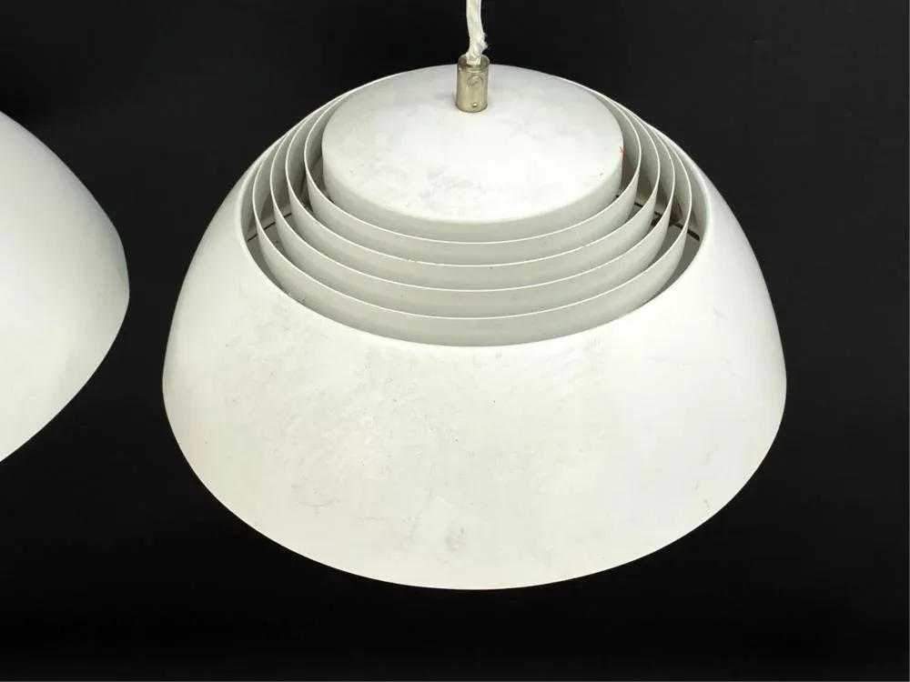 1960's White Metal Aj Royal 500 Suspension Pendants Attributed to