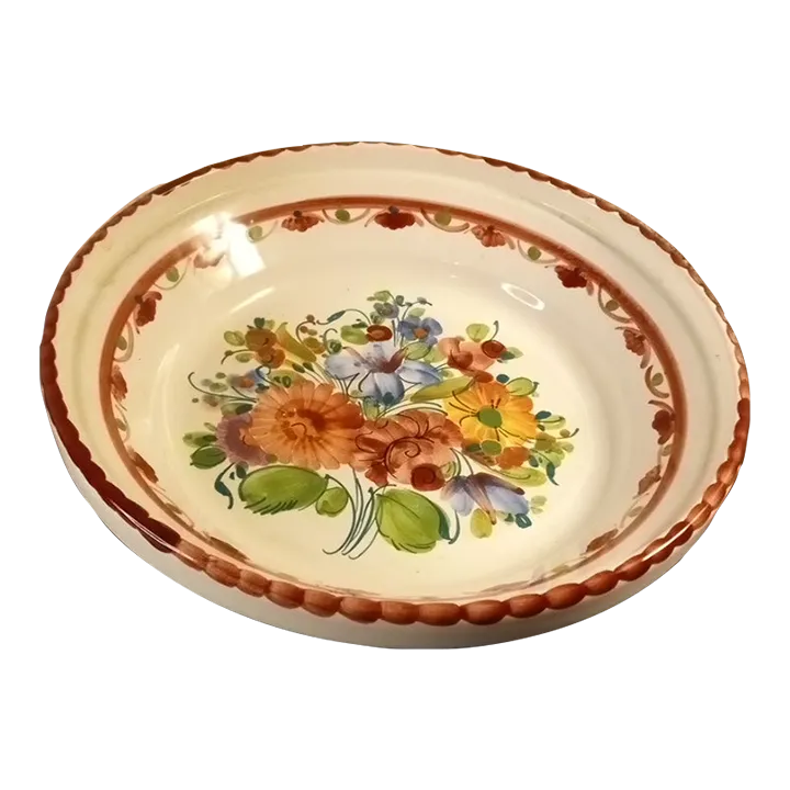 1940s Hand Painted Gmundner Keramik Ceramic Bowl Made in Austria