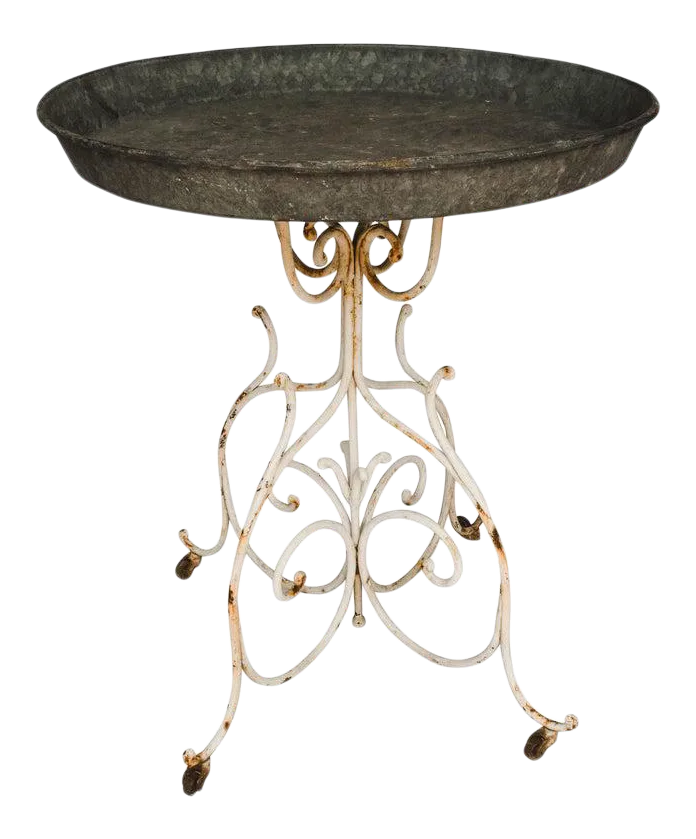 Zinc Top Garden Table or Plant Stand Chairish