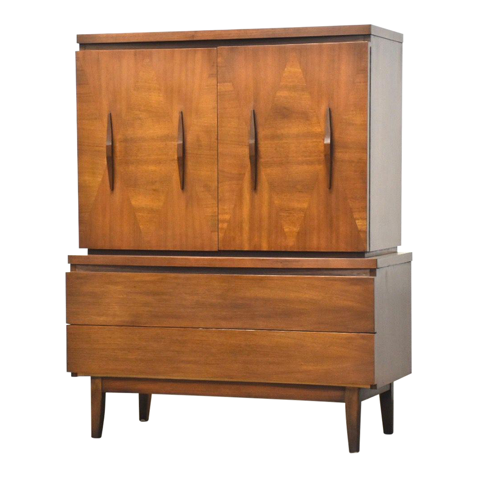 Walnut Mid Century Modern Armoire Dresser Chairish
