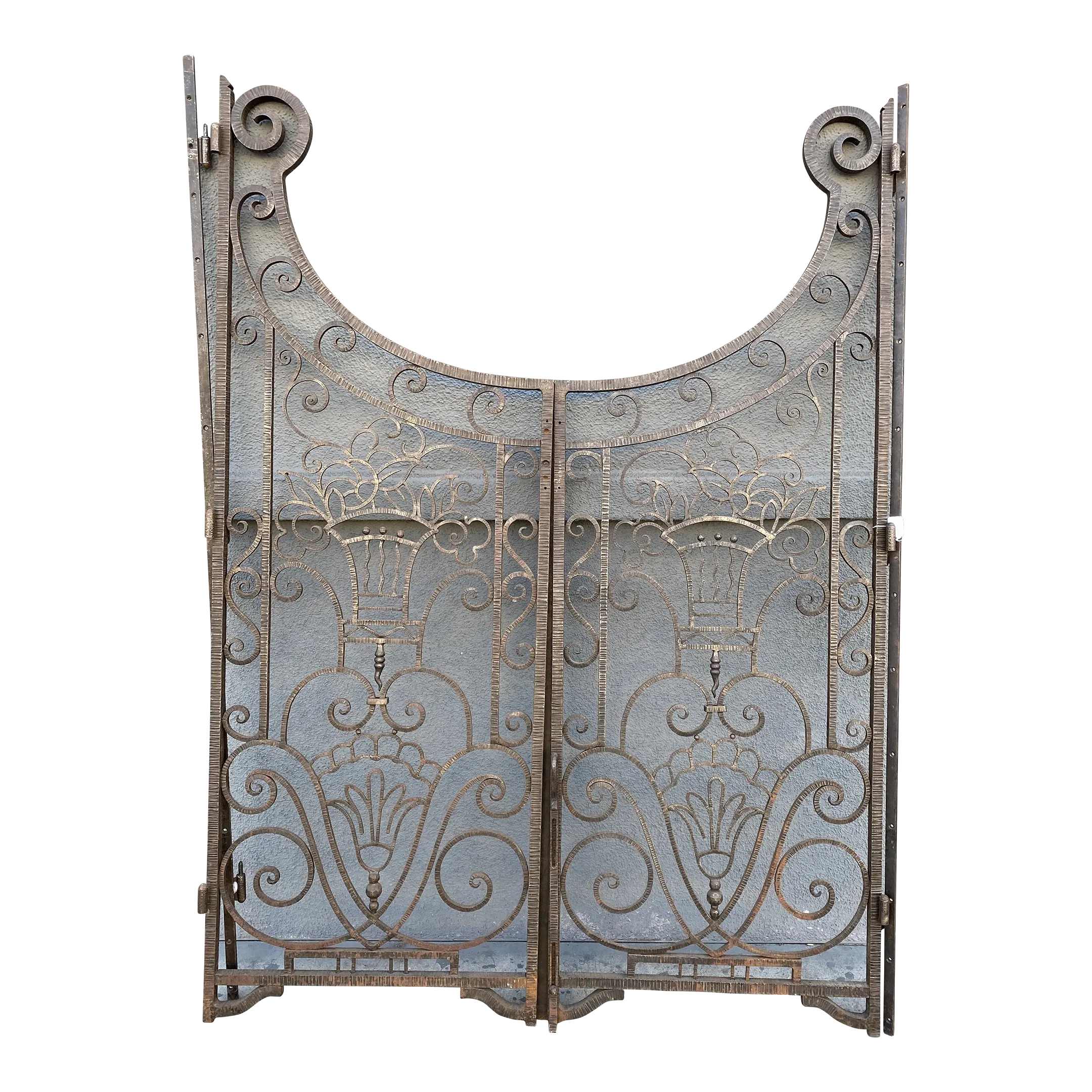 1920s Edgar Brandt Attributed Wrought Iron Pedestrian Gates - Set 