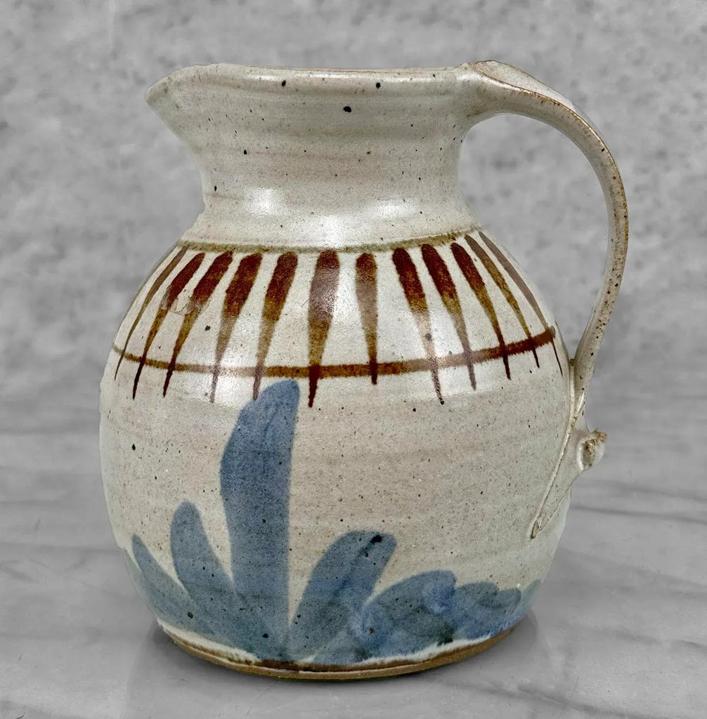 Antique Primitive Farmhouse Stoneware Pottery Creamer Pitcher