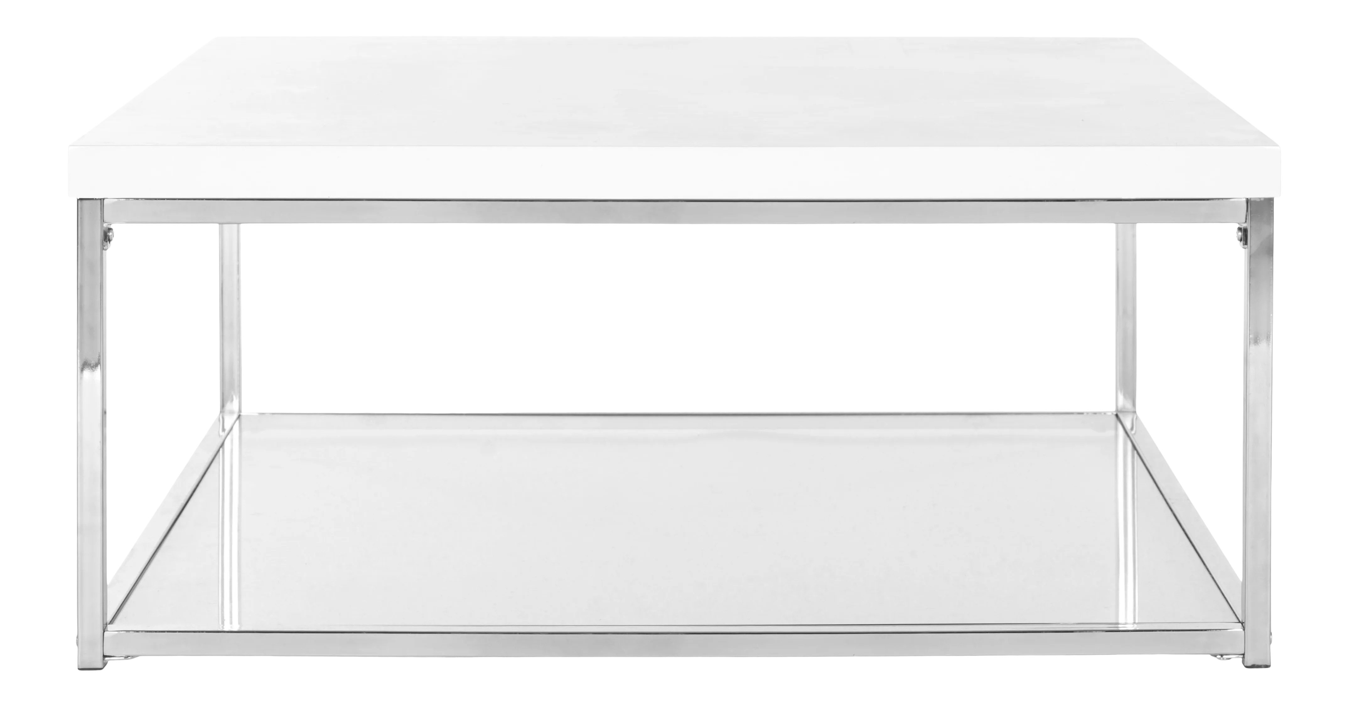 High Gloss Coffee Table in White & Chrome Chairish