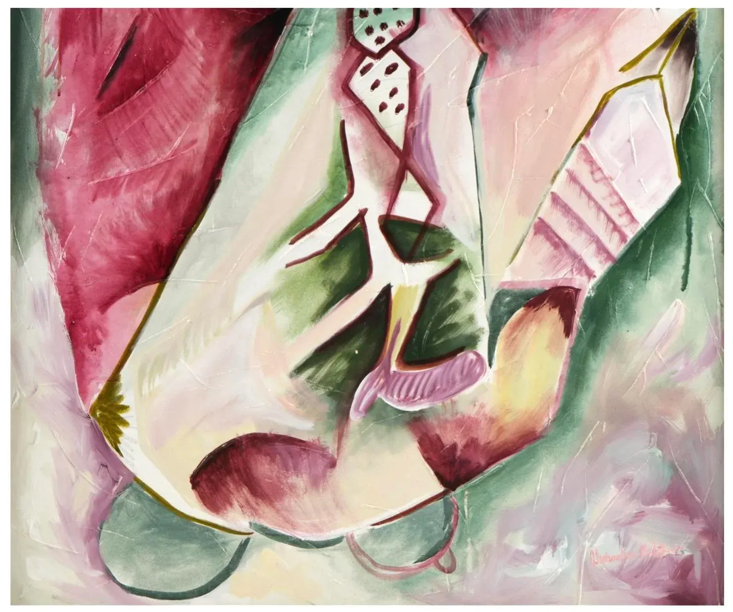 Large Alexandra Nechita Acrylic on Canvas Painting, 