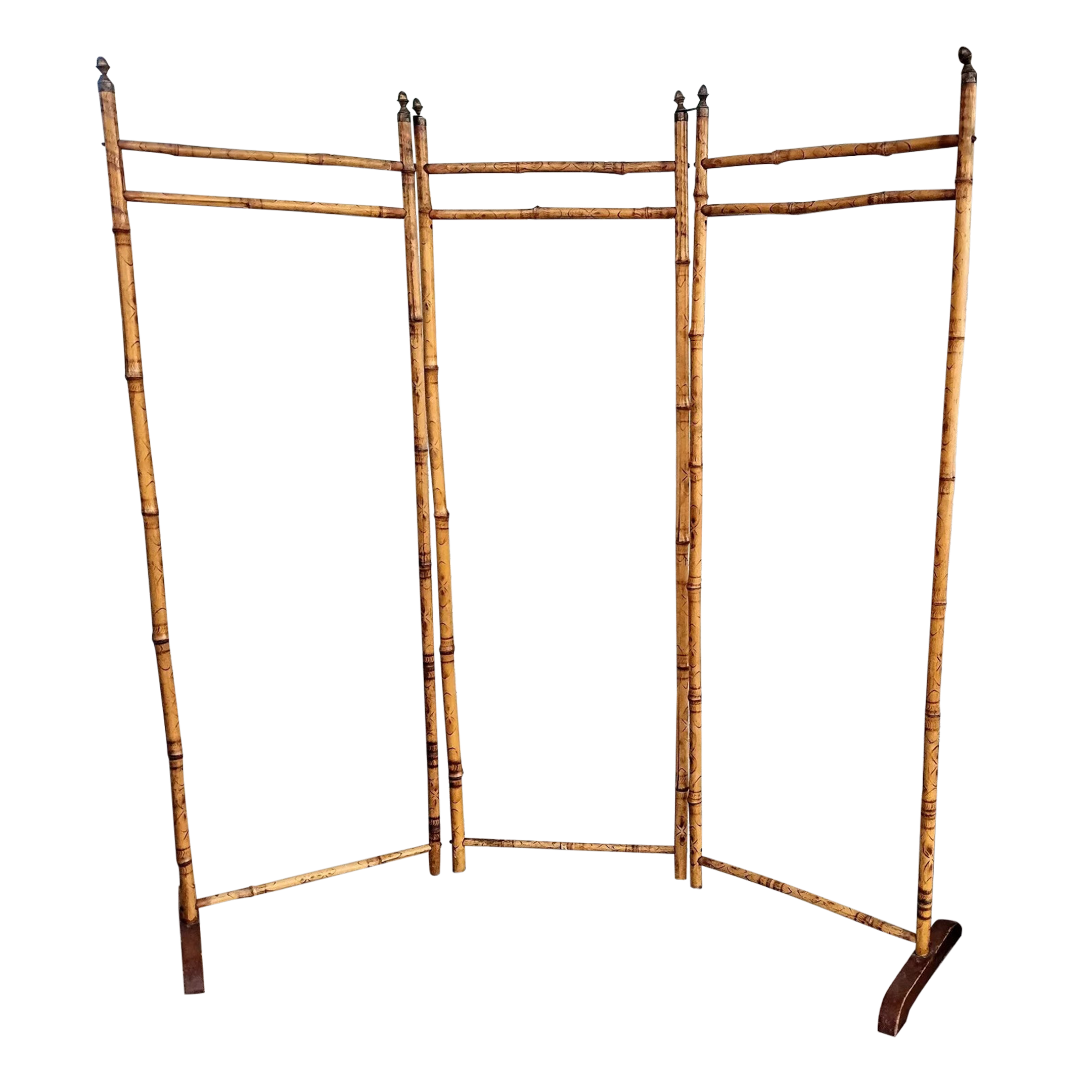 19thc French Antique Chinoiserie Tortoise Shell Pyrography Bamboo ...