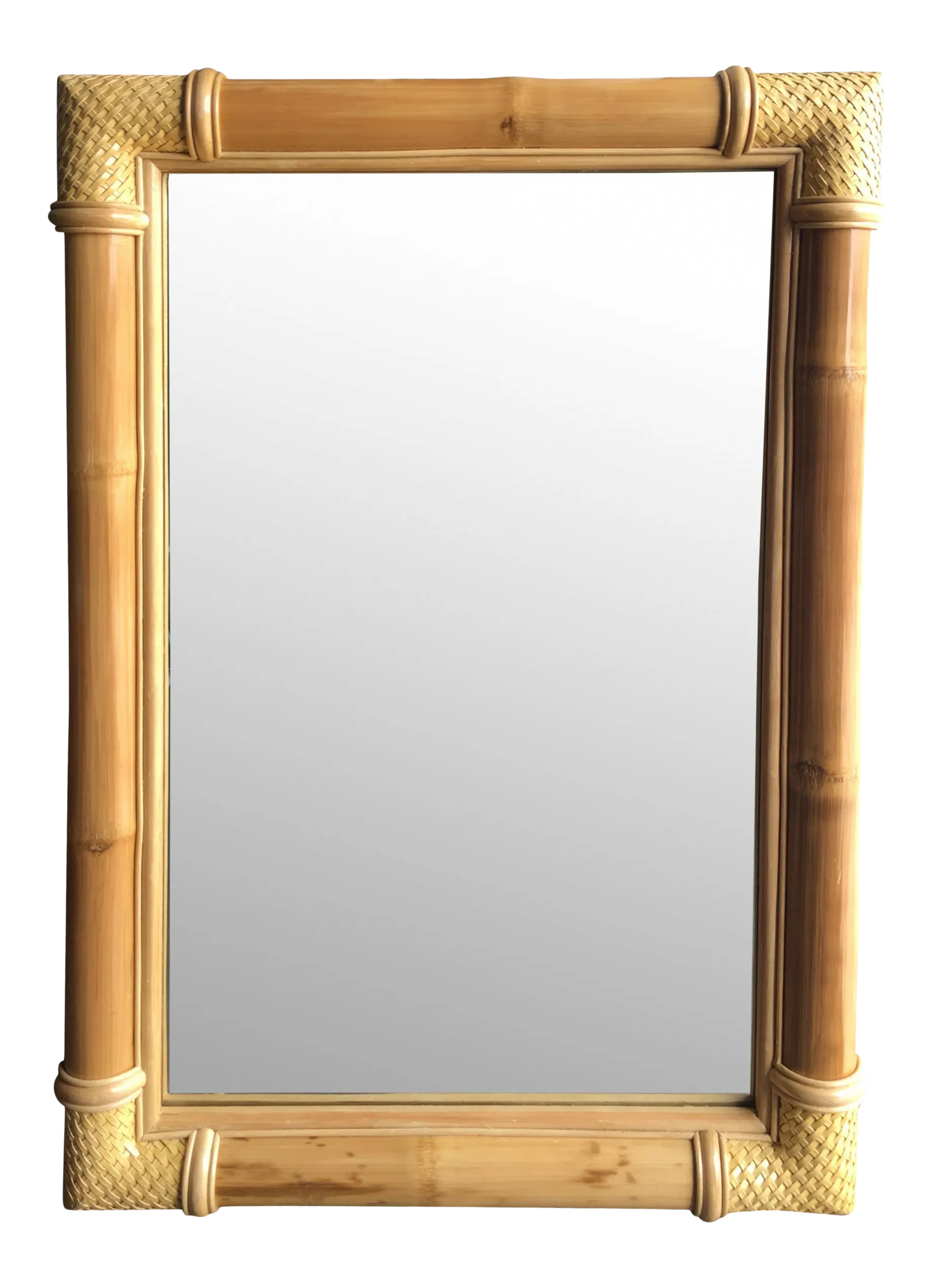 Restored Extra Large SingleStrand Rattan Mirror With Fancy Wrappings Chairish