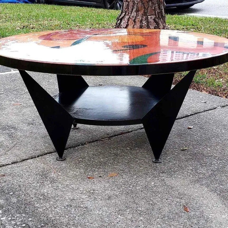 Lucite Ribbon Coffee Table ビンテージ Mid Century Modern Lucite Ribbon Coffee Table For Sale at