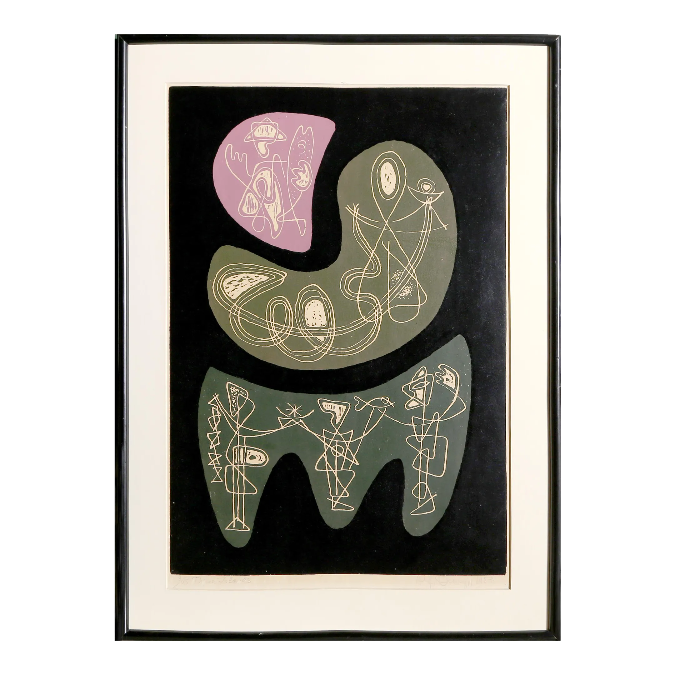 Three Islands, Alfonsas Dargis Linocut, Signed and Numbered in Pencil