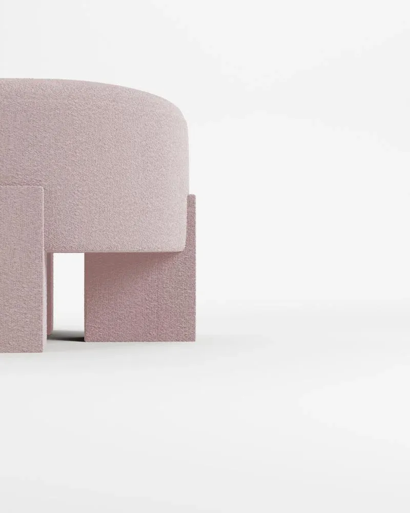 Cassete Puff in Boucle Rose by Alter Ego for Collector