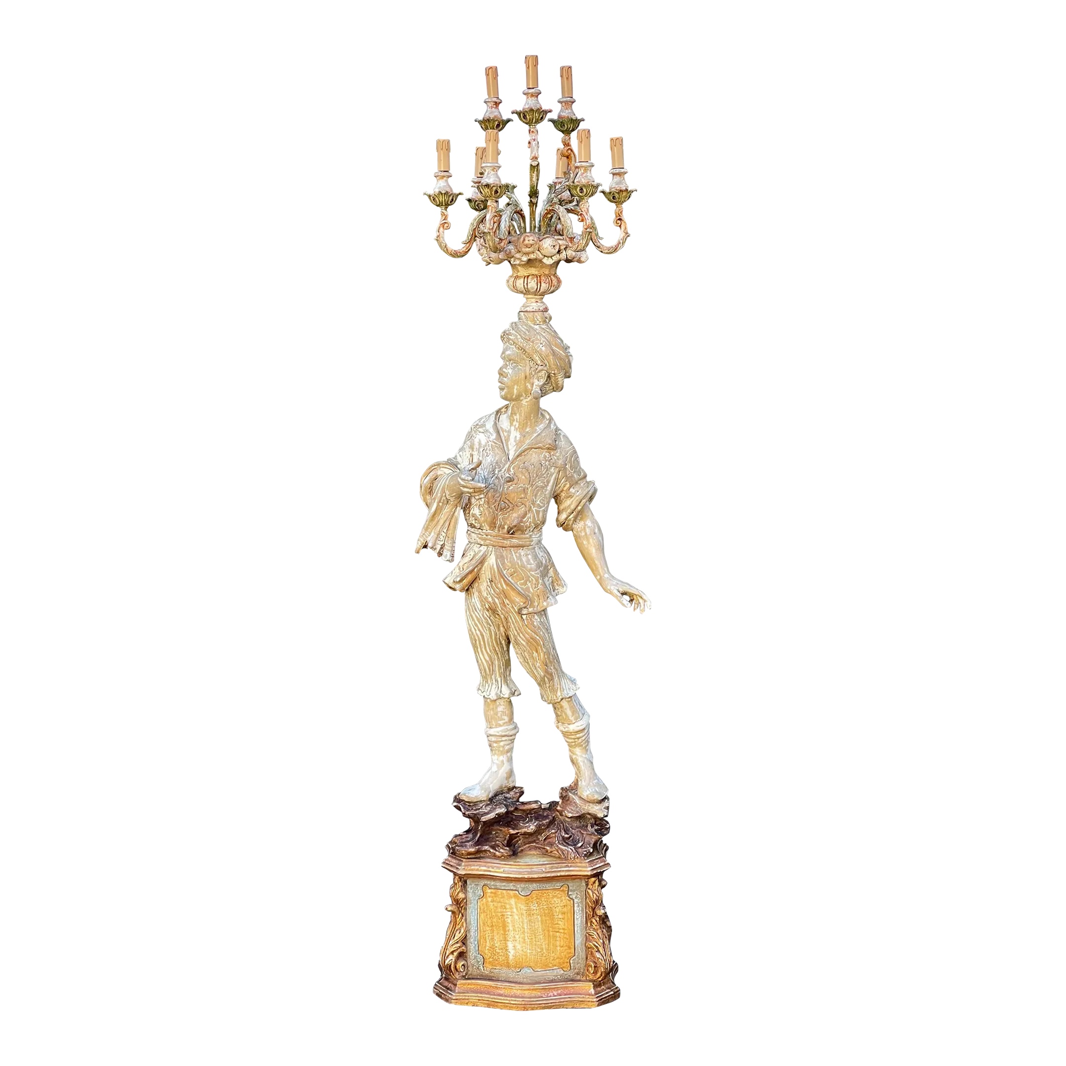 Antique Italian Figural Standing Candelabra Floor Lamp Chairish