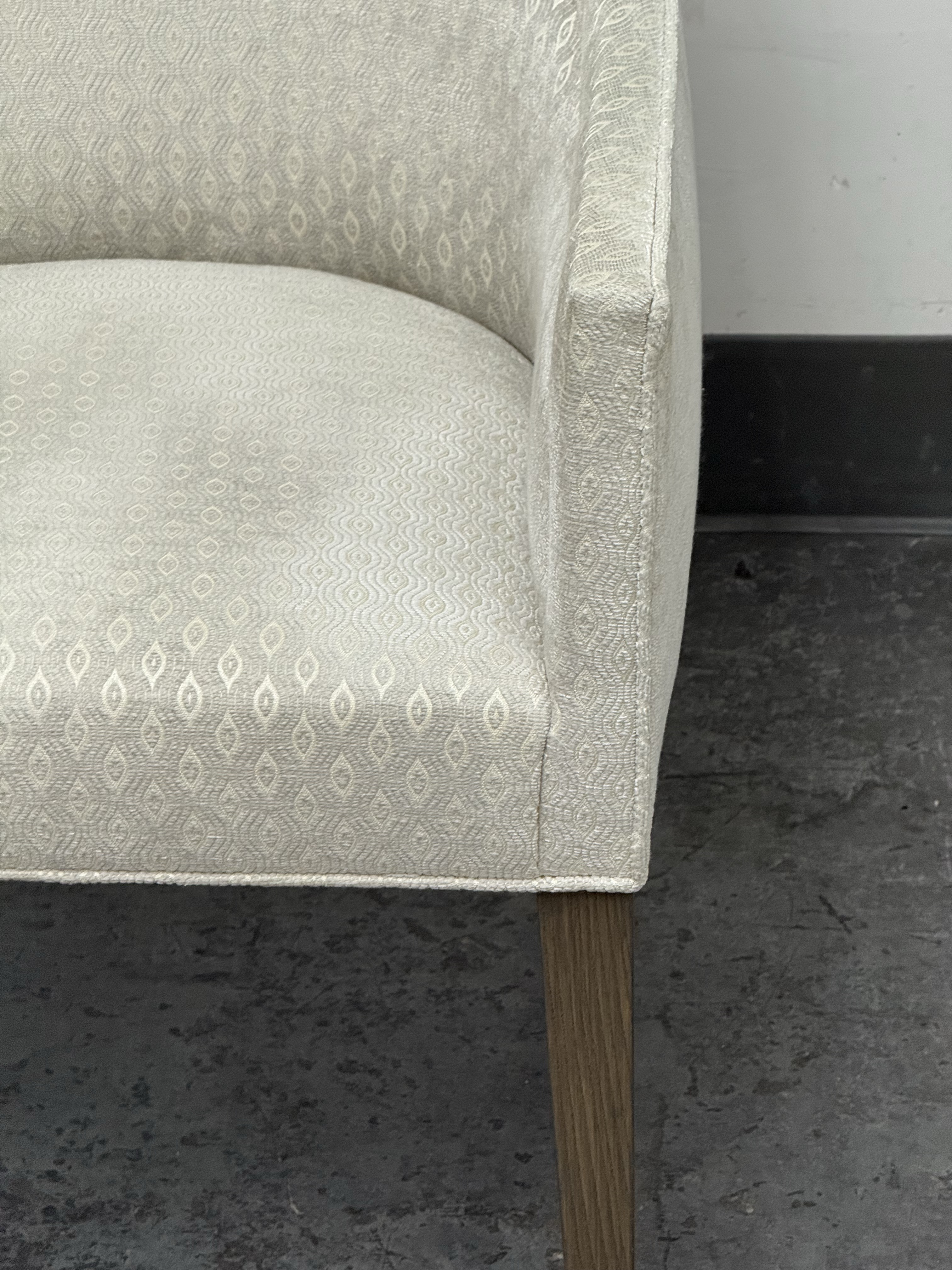 Custom Design Slope Arm Chairs, Pair