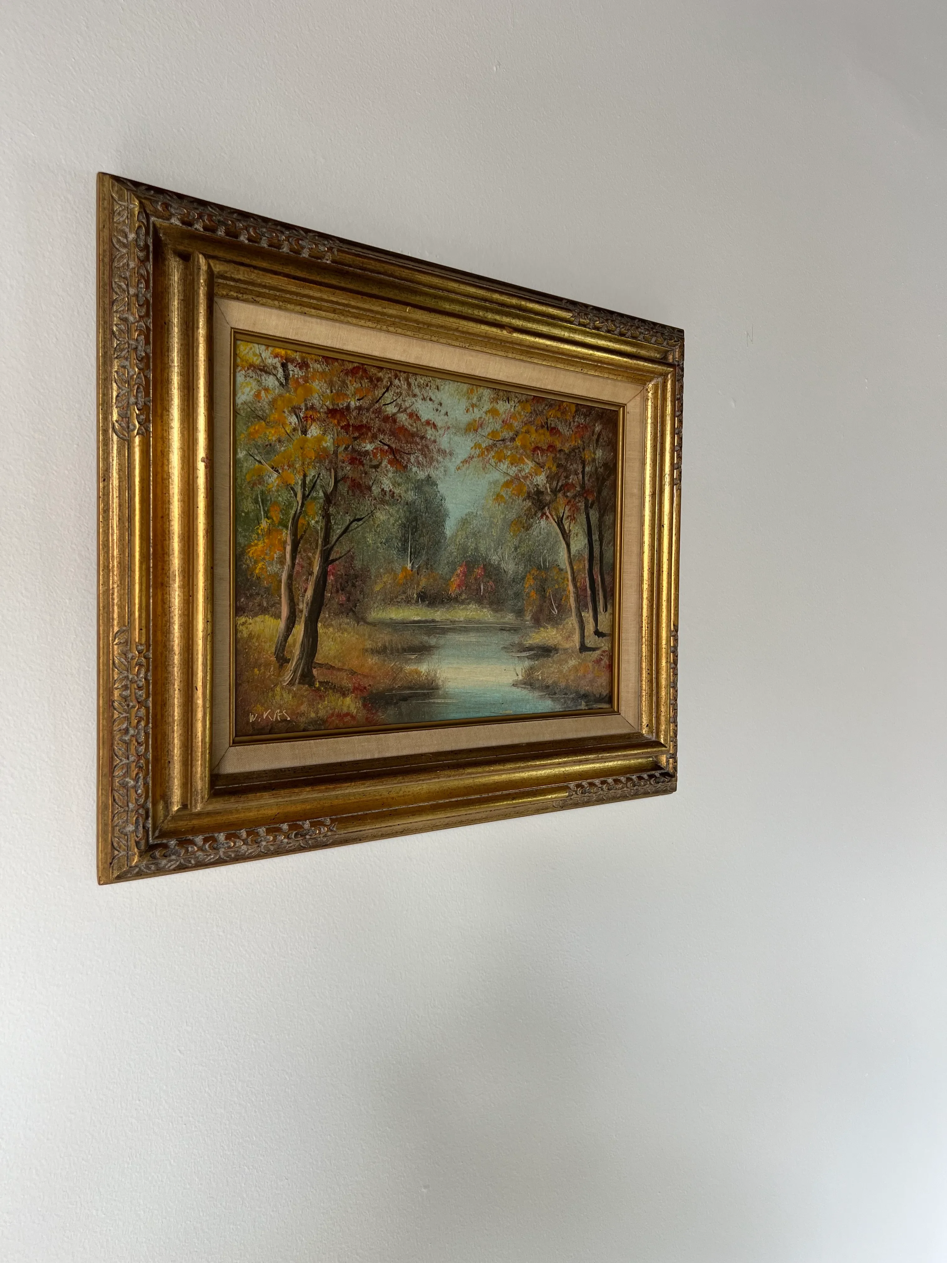 油彩画「Осеннее раздумье」 1946年 Kazonn O.A. 油彩画「Осеннее раздумье」 1946年 Kazonn O.A. Mid Century