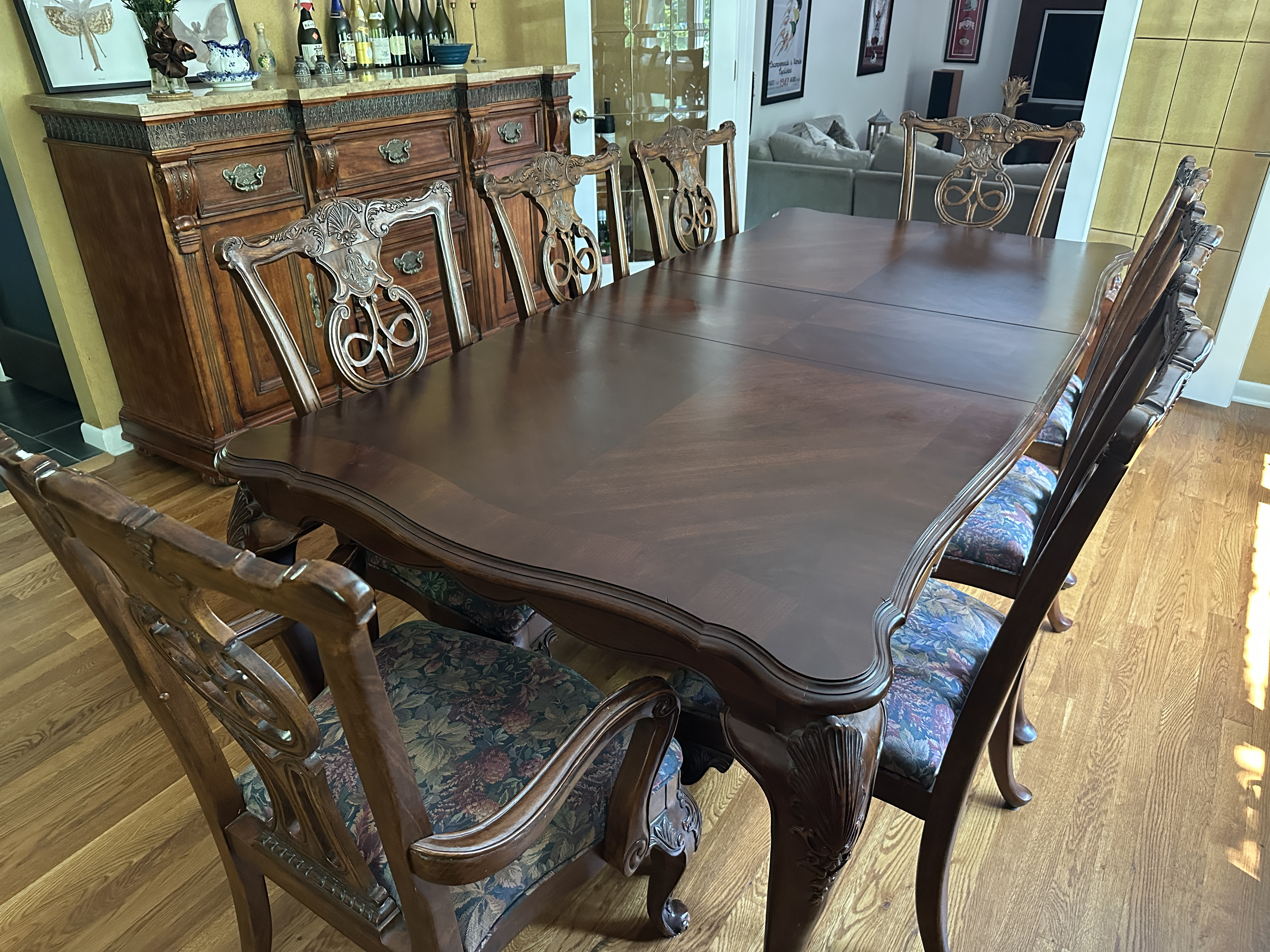 1990s Bernhardt Avignon Dining Table and Chairs Set of 11 Chairish