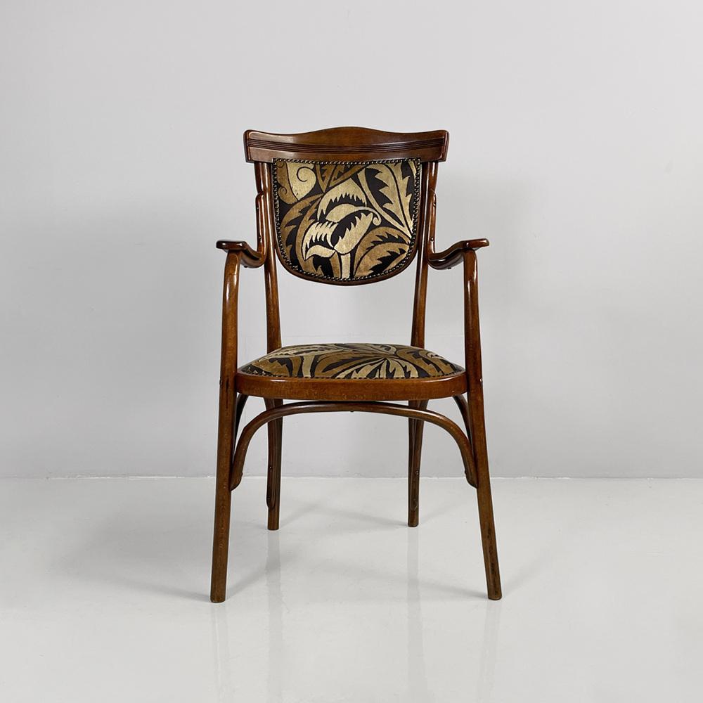 Austrian Art Deco Chair in Wood and Fabric by Jacob & Josef Kohn