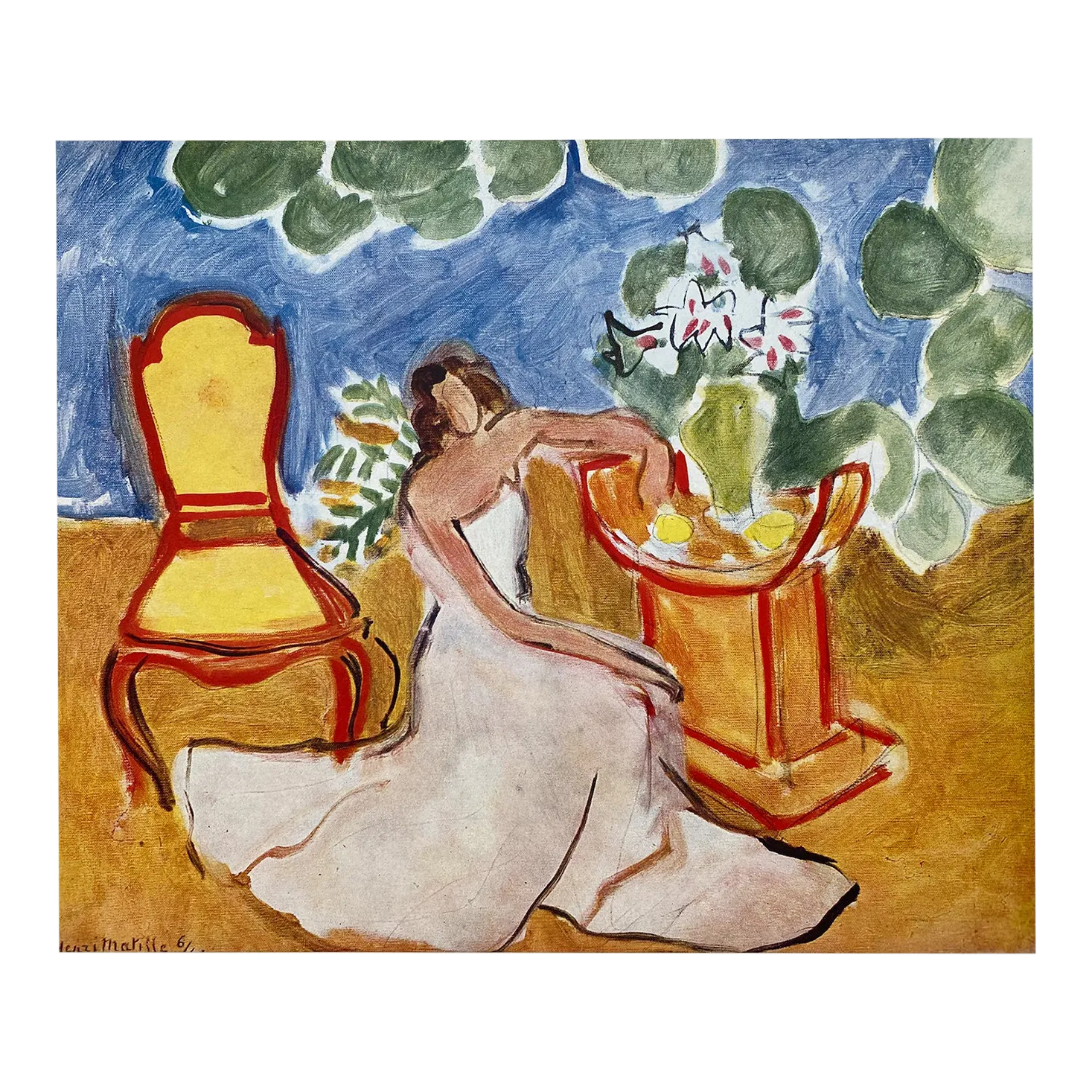 藤田嗣治【JEUNE FILLE A LA ROBE BLEUE】 藤田嗣治【JEUNE FILLE A LA ROBE BLEUE】 Girl in Blue Dress
