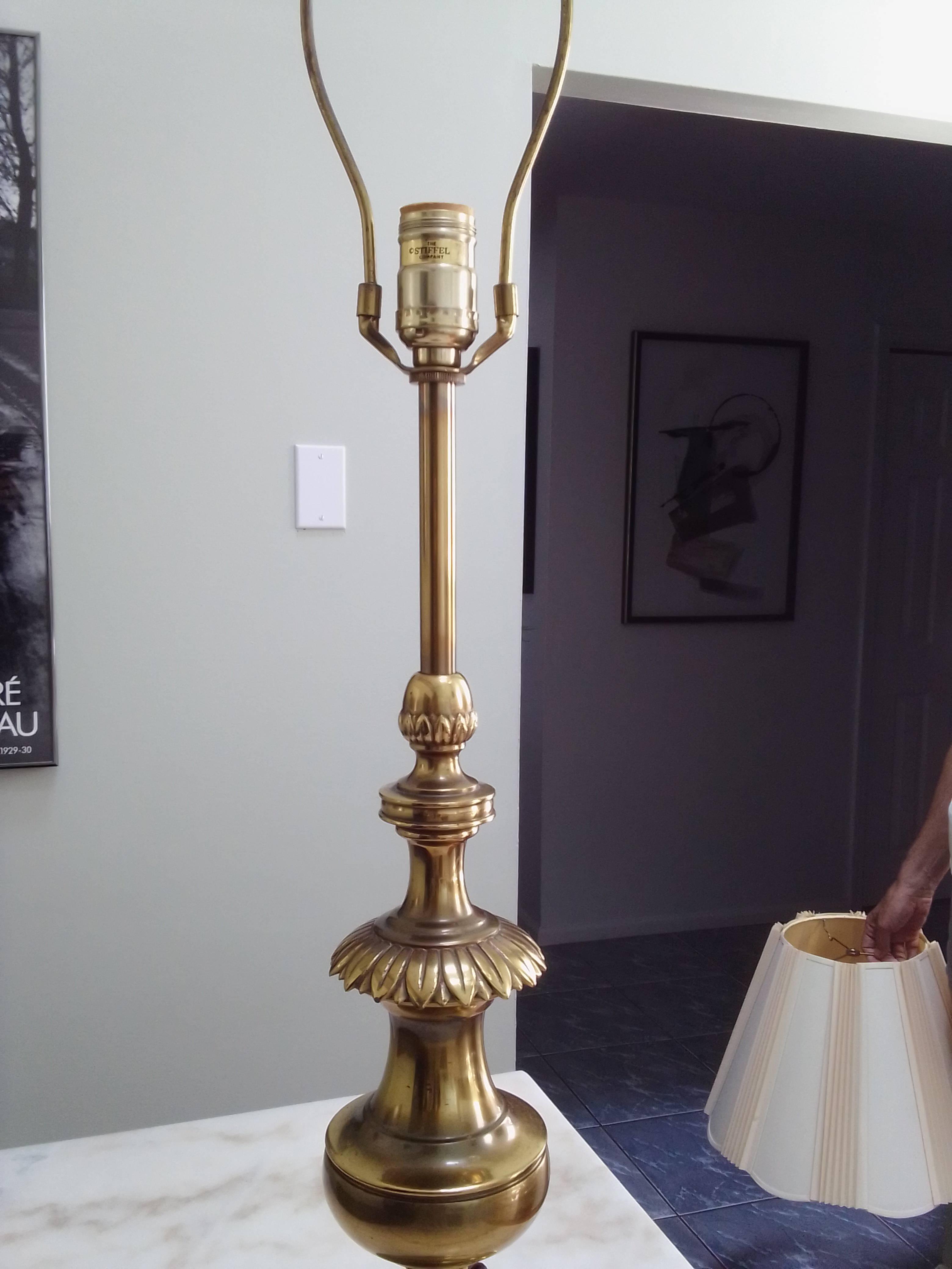 Vintage 1970s Stiffel Brass Finish Lamp, image size:3120x4160