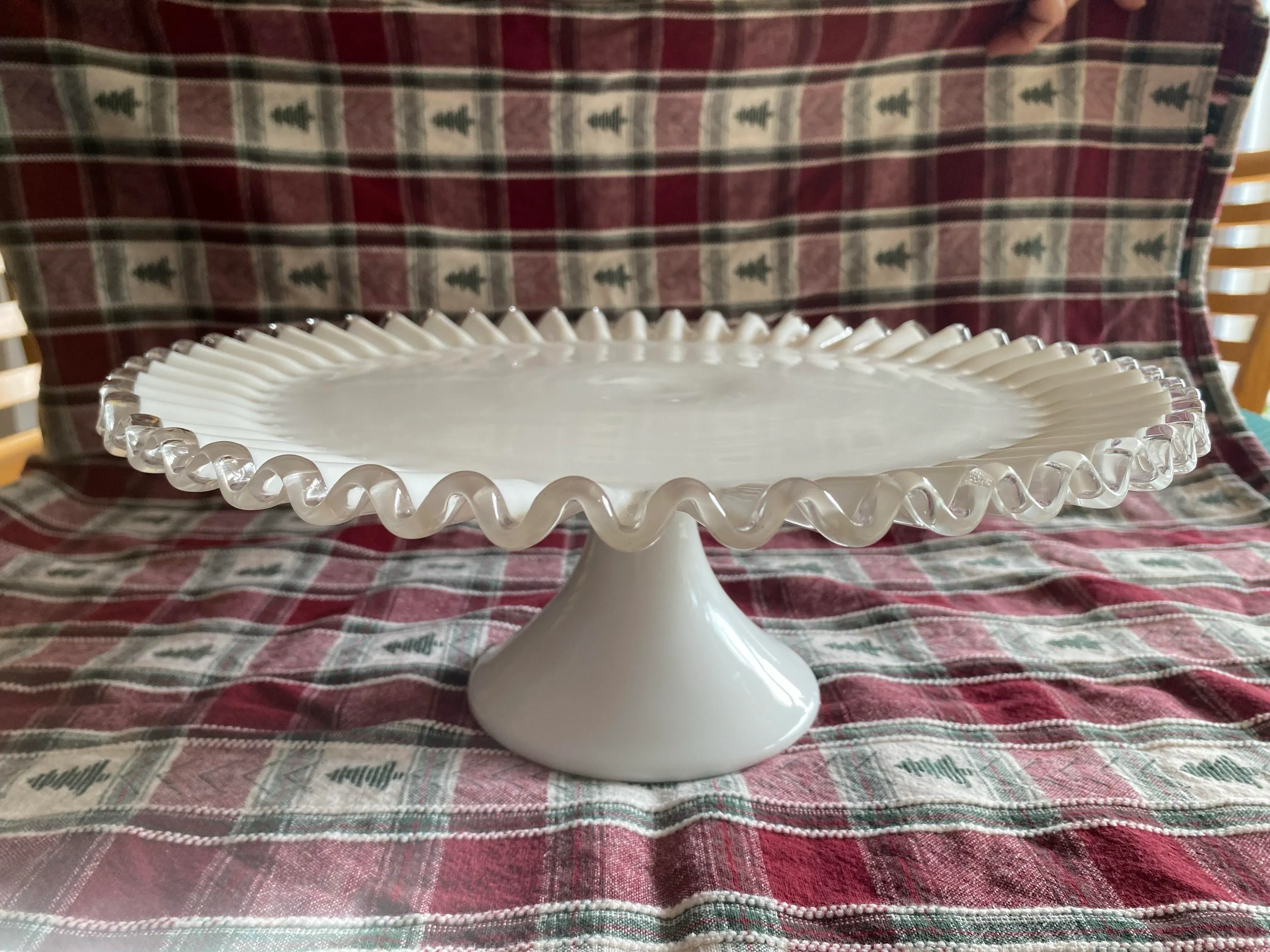 Fenton Glassware Fenton Silver Crest Cake Stand Mid-20th Century
