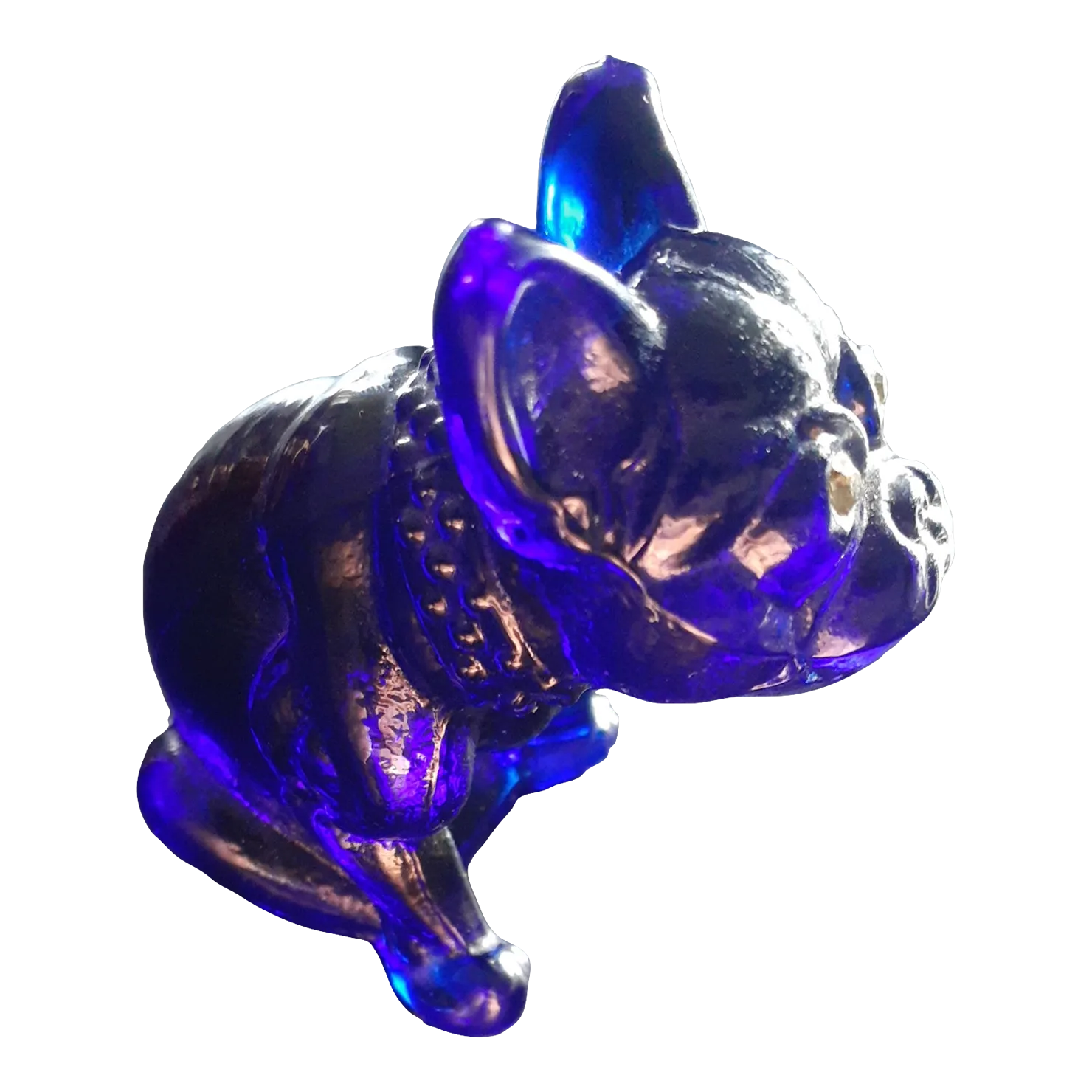 Vintage Westmoreland Cobalt Blue Bulldog Figurine | Chairish